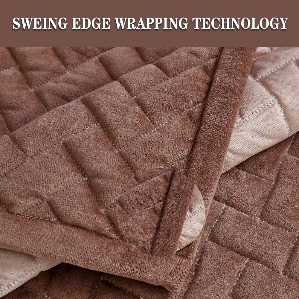 Velvet Sofa Cover for Pets - Anti-Slip Sectional Couch Cover Protector (28