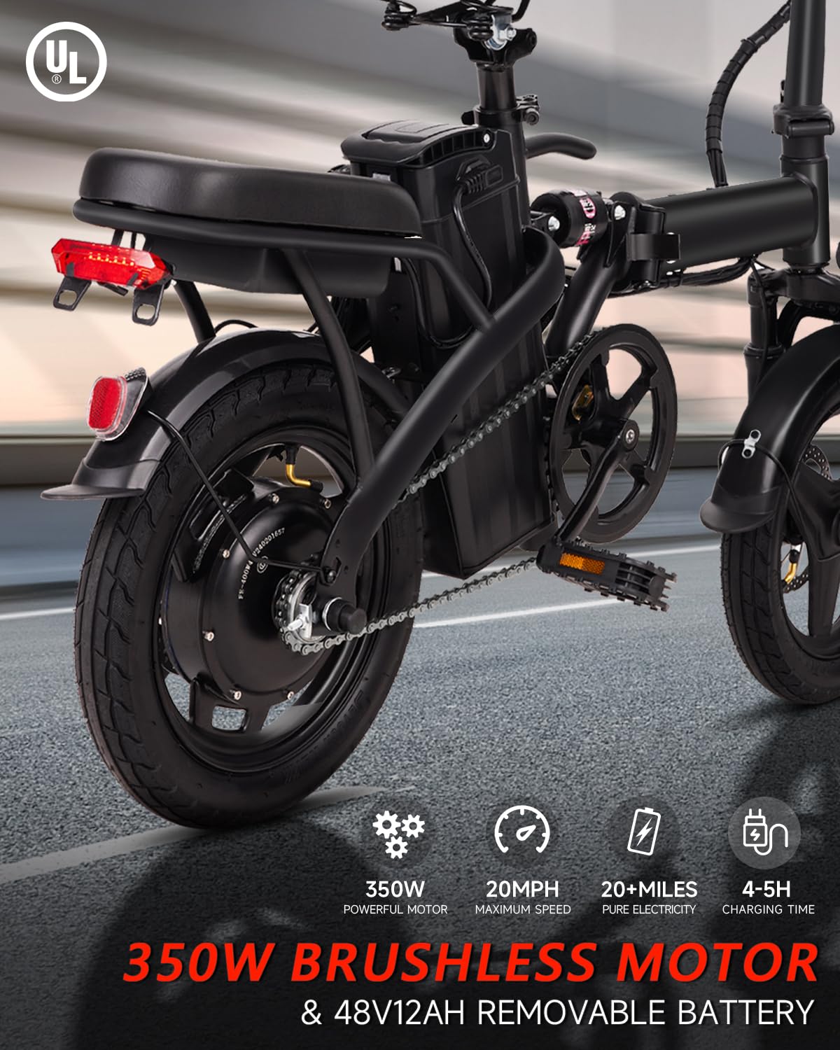 **Electric Bike for Adults - 350W Motor, 15 MPH, 15° Uphill, 25 Miles PAS Range, 280.8Wh Battery, Folding Ebike with Shock Absorbers - Perfect for Commuting, Off-Road & Urban Adventures**