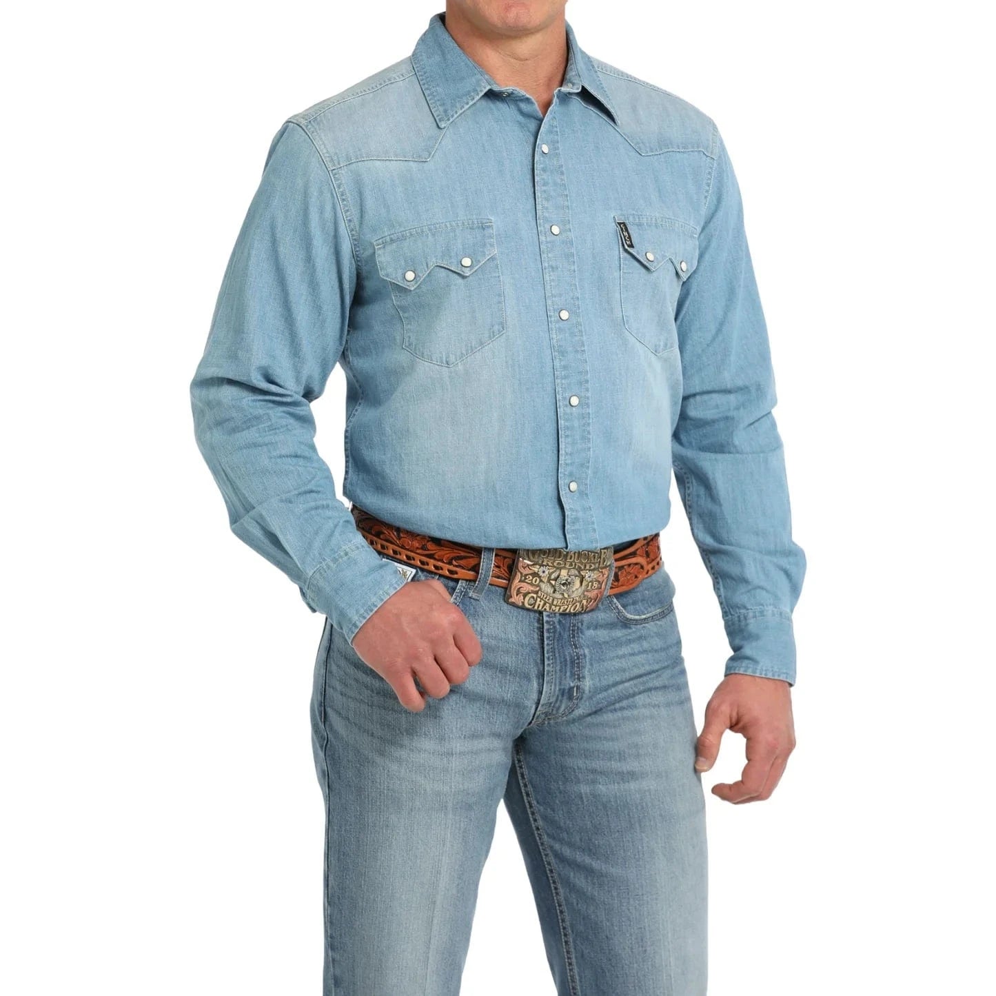 Men's Cinch Denim Snap Shirt - Western Style Button Up Shirt for Cowboy, Rodeo & Country Fashion - Perfect for Casual Wear, Outdoor Events & Country Music Concerts