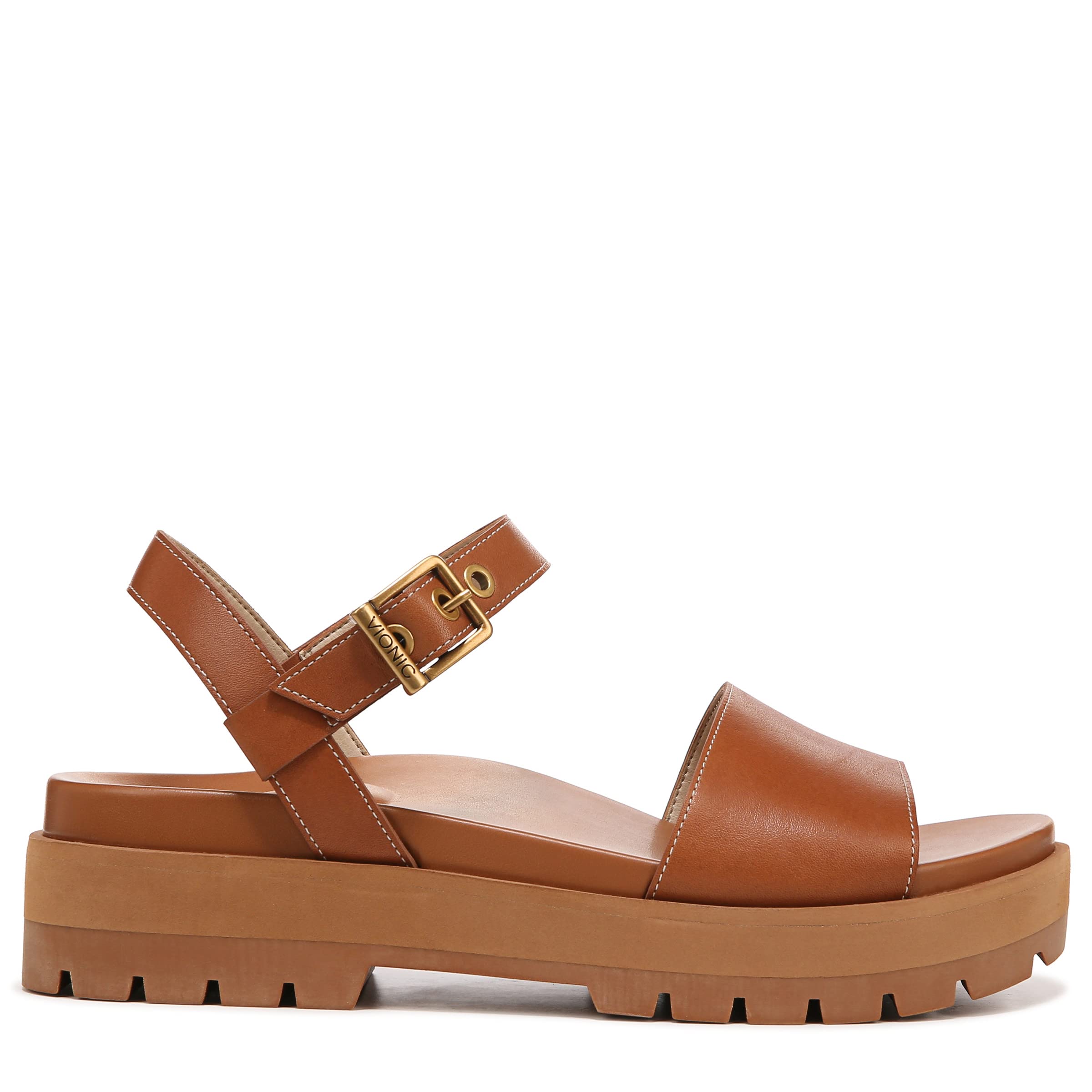 Vionic Women's Onyx Jamie Adjustable Strap Sandal - Orthotic Arch Support Platform Sandals for Women, Comfortable Lug-Sole Design (Sizes 5-12, Medium Fit) - Perfect for Walking, Travel & Summer Outfits