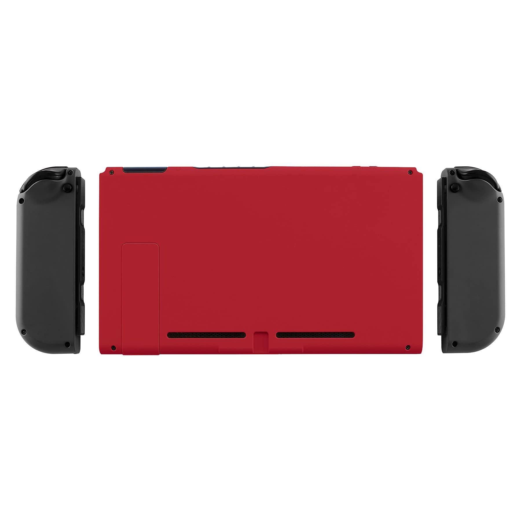 eXtremeRate Soft Touch Grip Passion Red Replacement Back Plate Shell Case for Nintendo Switch - DIY Housing with Kickstand (JoyCon Not Included) | Durable Protection for Gaming & Travel