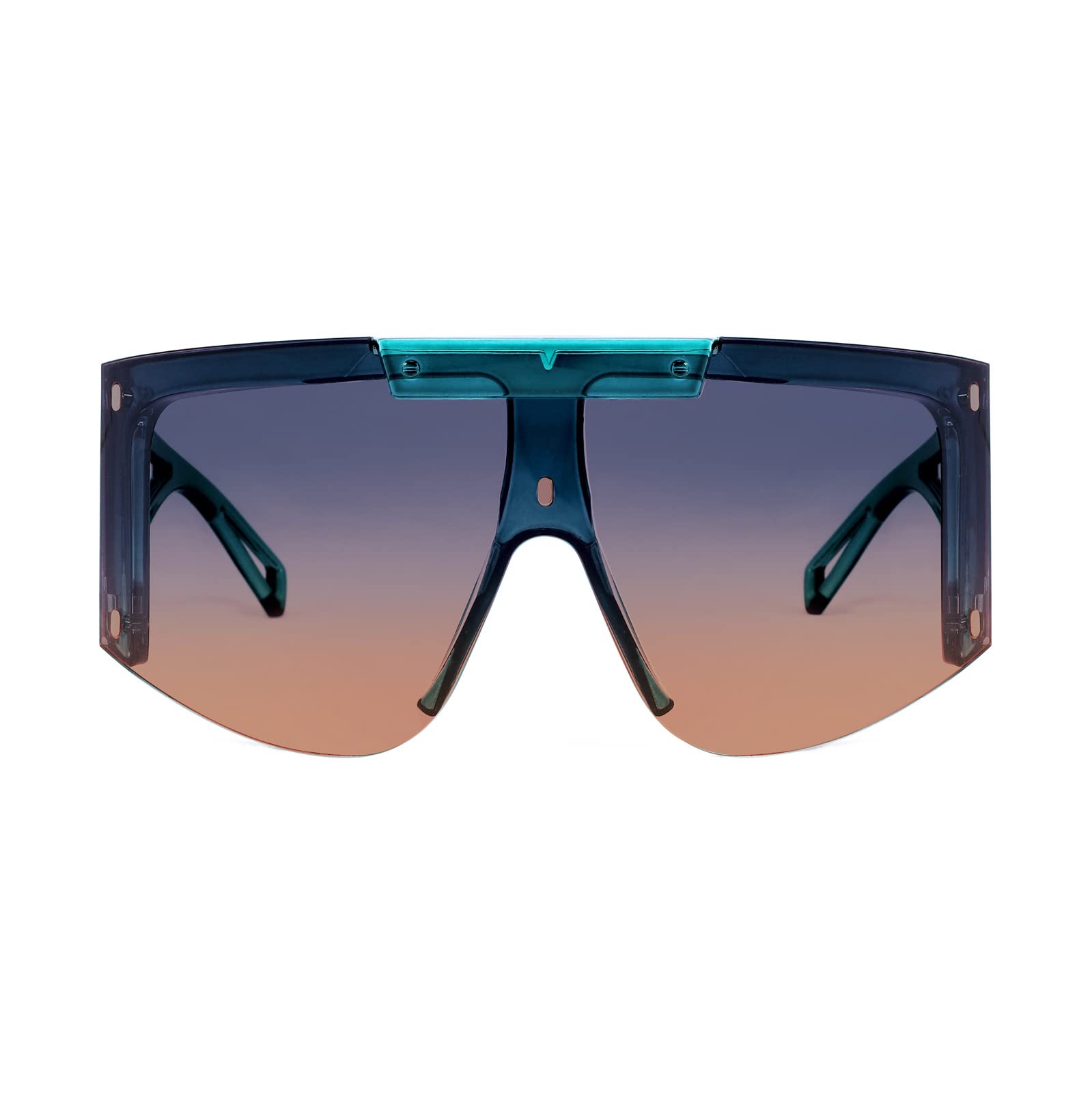 FEISEDY One Piece Oversized Sunglasses for Men & Women - UV Protection Big Frame Wrap Around Shield Sunglasses for Cycling, Driving, Beach & Vacation (B4027) | Perfect for Outdoor Sports, Travel & Fashion Accessories