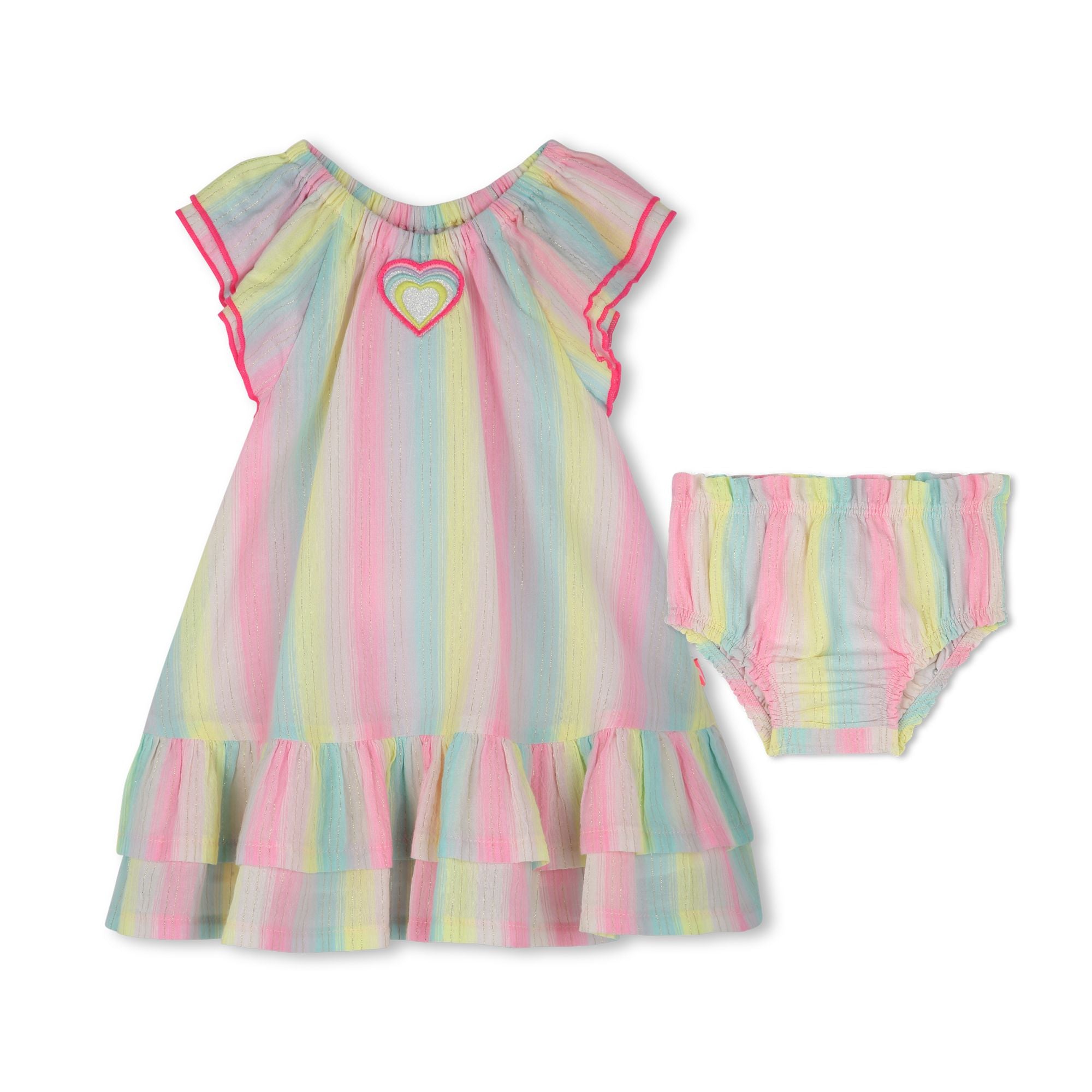 Billieblush Dress & Bloomers Set for Girls - Multicolor Outfit for Parties, Photos & Special Occasions