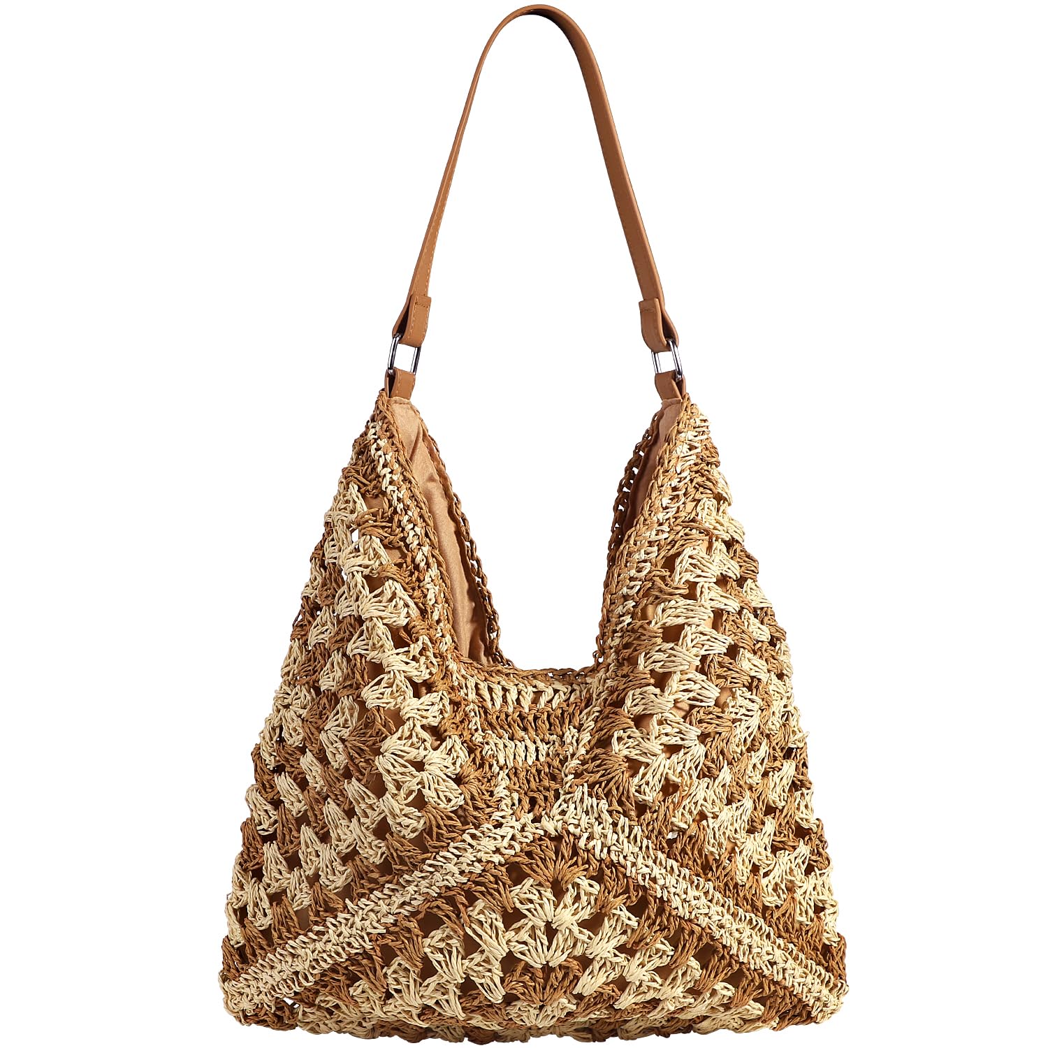 hatisan Straw Beach Bag for Women - Summer Woven Tote Shoulder Handbag, Boho Style Beach Bag for Pool, Vacation & Outdoor Activities