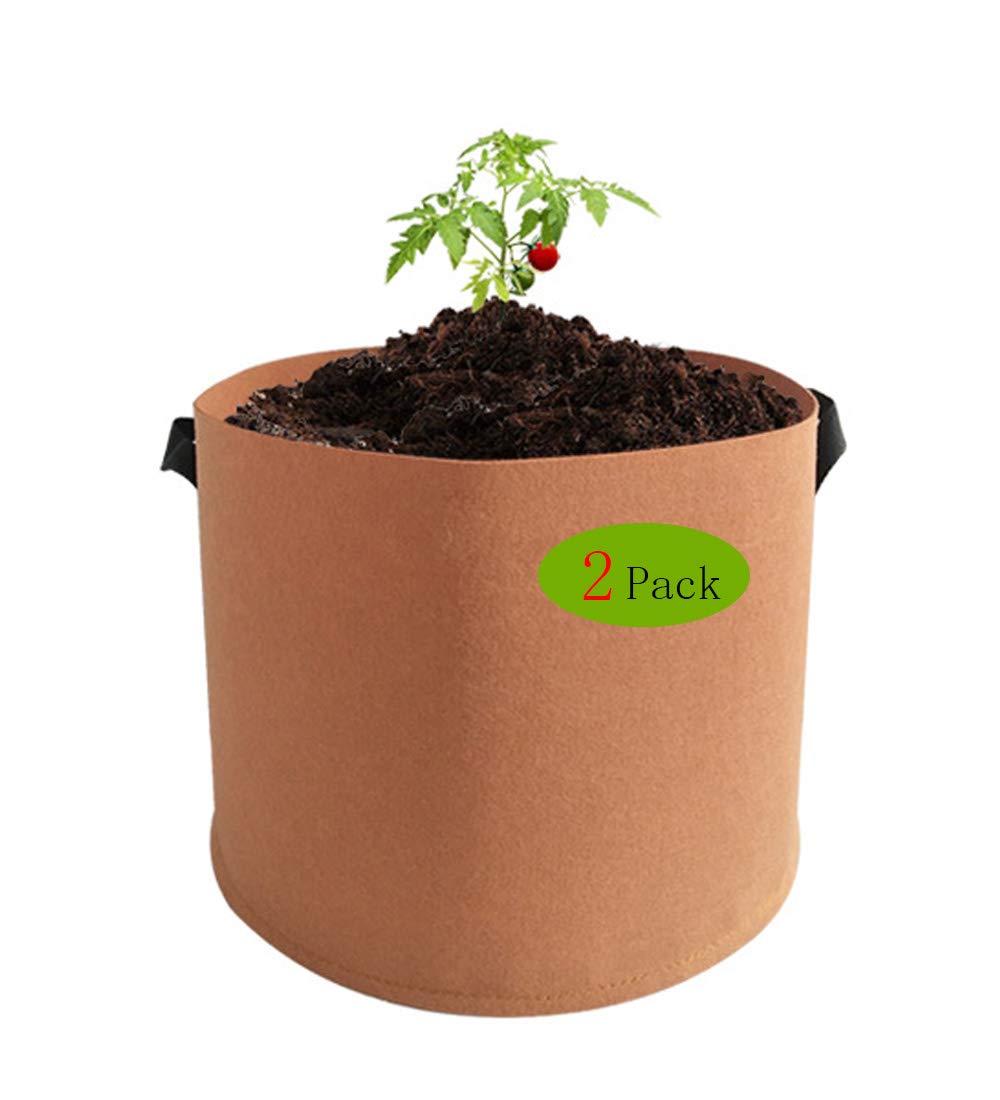 15 Gallon Potato Grow Bags with Handles - 2 Pack Brown Planting Containers for Potatoes, Tomatoes, Carrots, Onions & Vegetables | Ideal for Home Gardening, Urban Farming & Balcony Planting