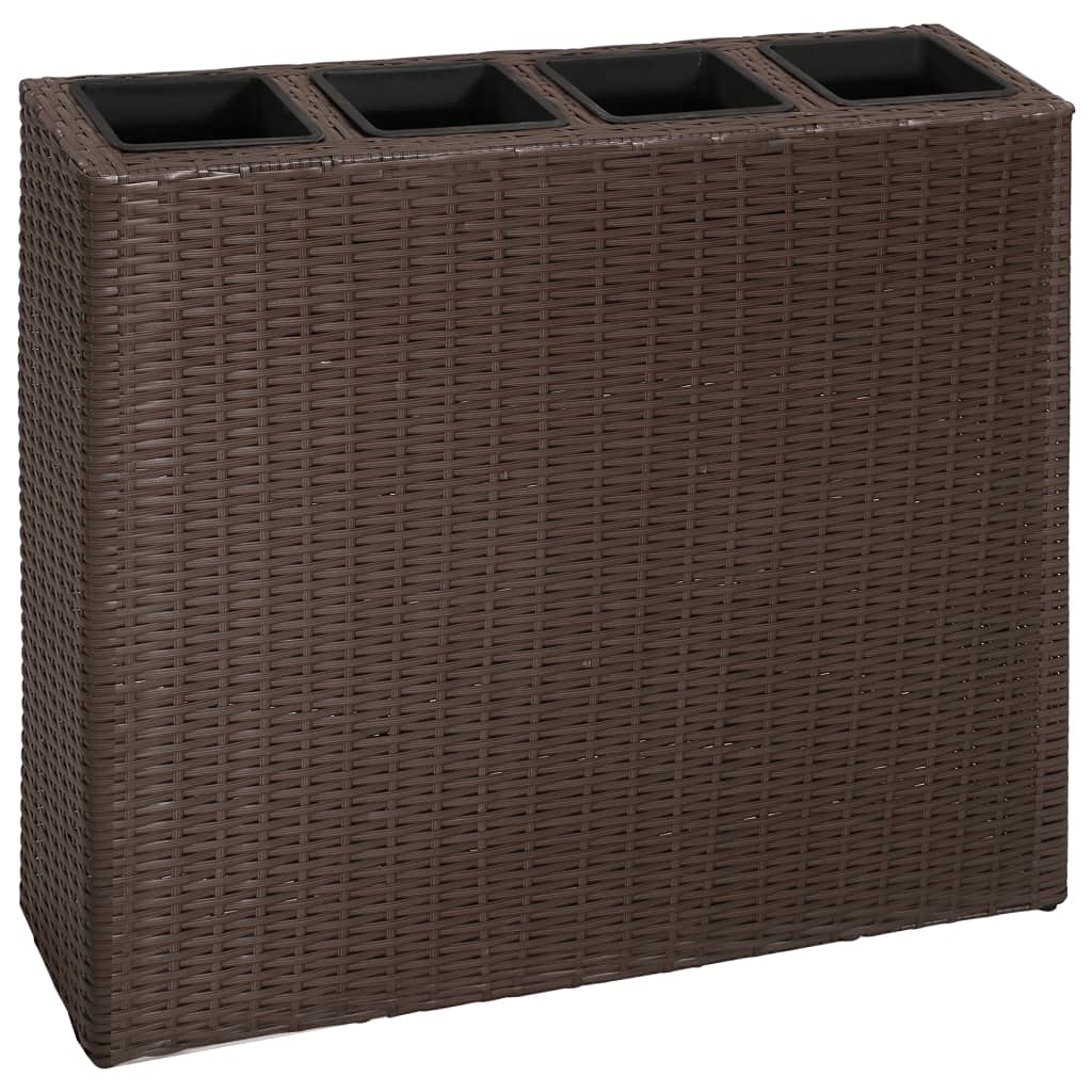 Upgraded Brown Rattan Garden Planter - Rectangle Elevated Raised Flower Bed for Patio, Outdoor Decor & Home Gardening - Perfect for Balcony, Backyard, and Terrace Planting