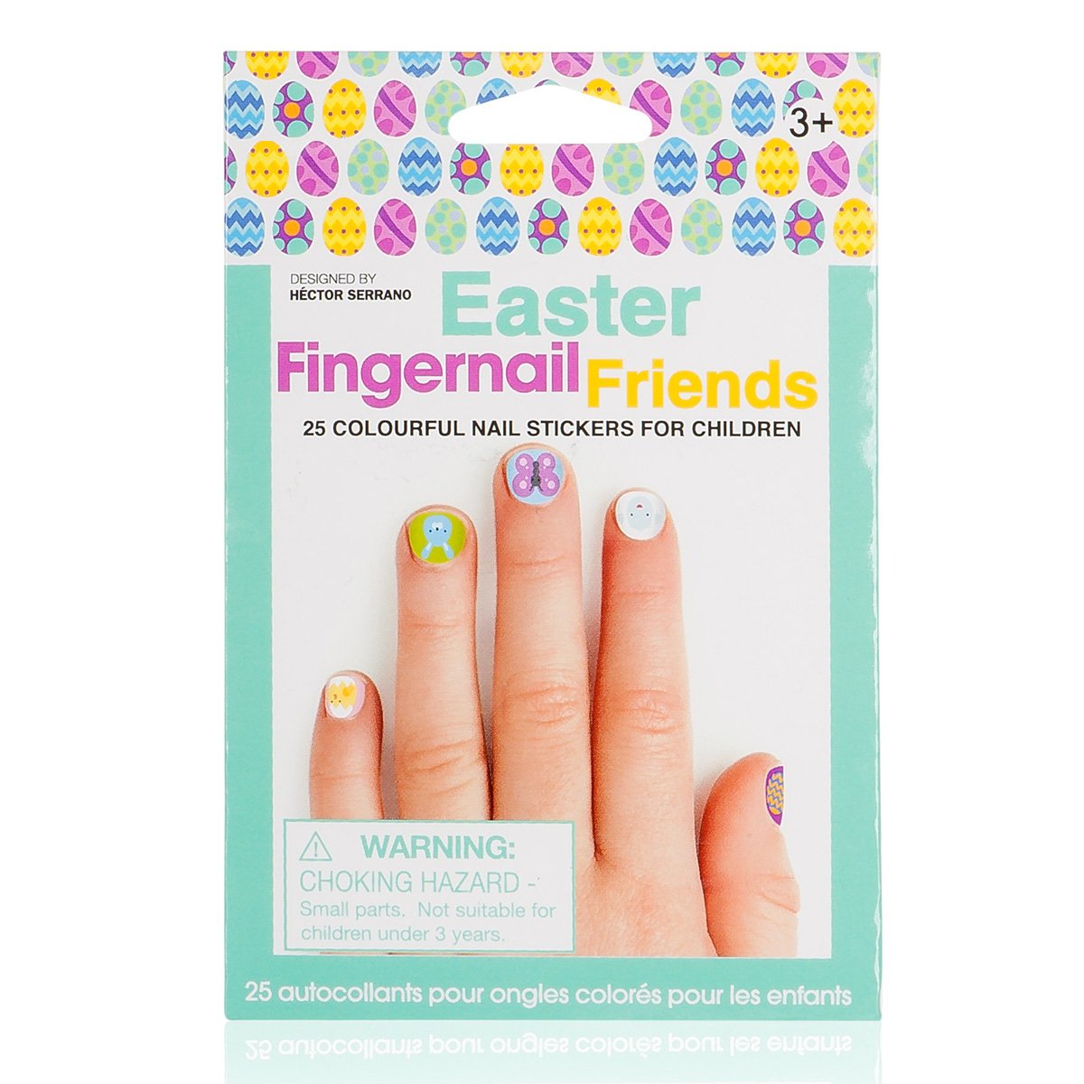 Wrapables NPW Fingernail Friends Easter Nail Stickers - 2 Packs (50 Stickers) for Kids Easter Nail Art, Party Favors & DIY Decorations - Perfect for Easter Celebrations, Egg Hunts & Spring Festivities