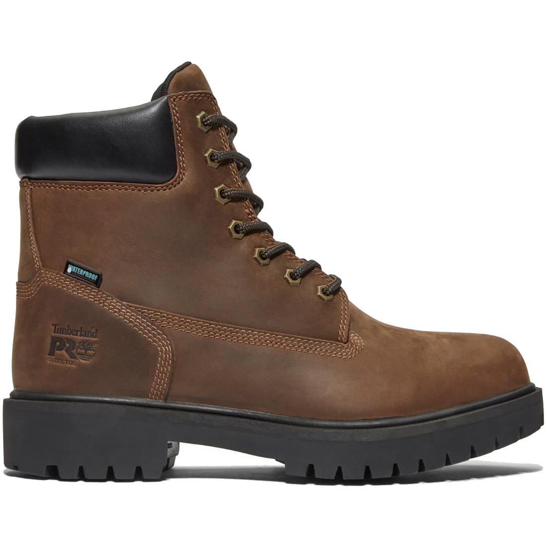 6 Inch Soft Toe Waterproof Insulated 200G Work Boots for Men - Dark Brown - Comfortable & Durable for Construction, Hiking & Outdoor Activities