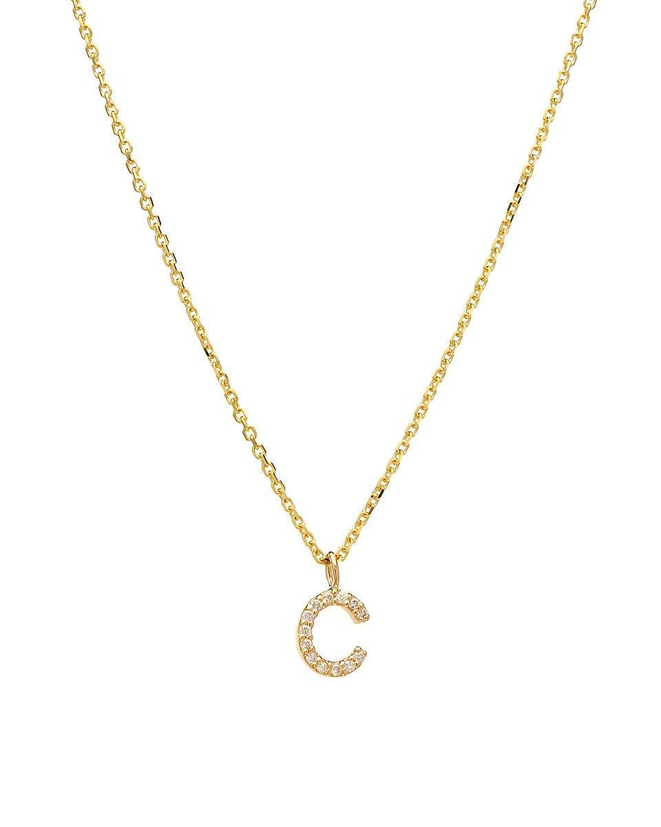 14K White Gold Diamond Initial Necklace - Personalized Letter M Necklace, Dainty & Elegant Jewelry for Women, Gift for Her, Birthday, Anniversary, Valentine's Day