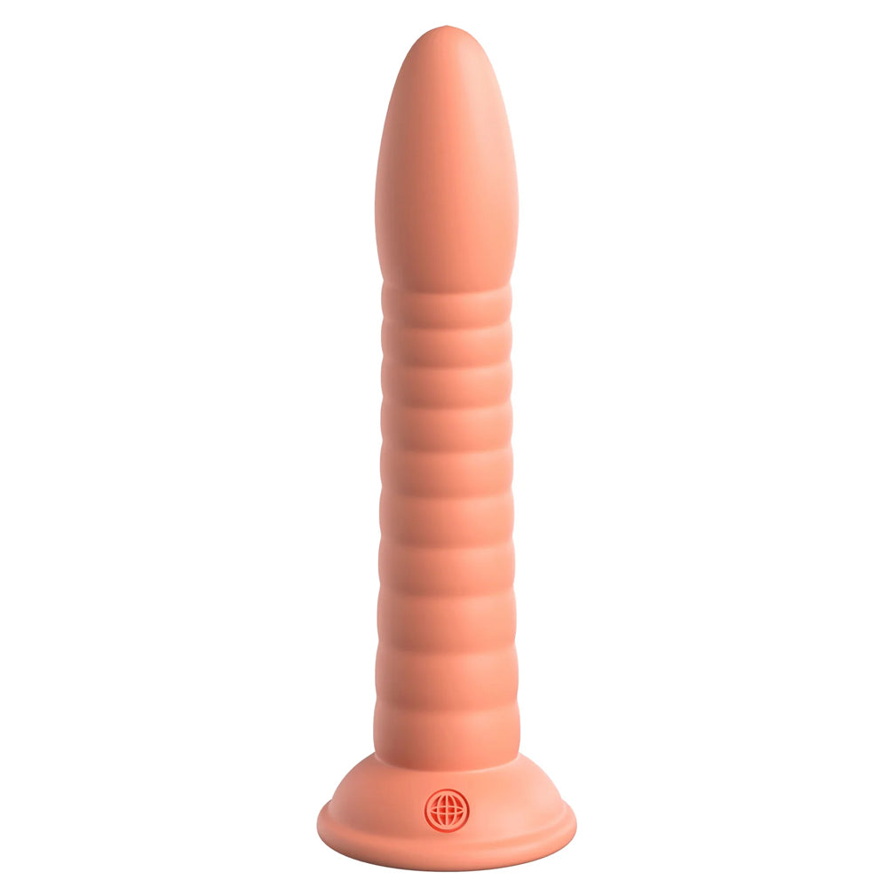 Dillio Wild Thing 7 Inch Ribbed Platinum Cured Silicone Dildo - Realistic Textured Adult Toy for Couples & Solo Play