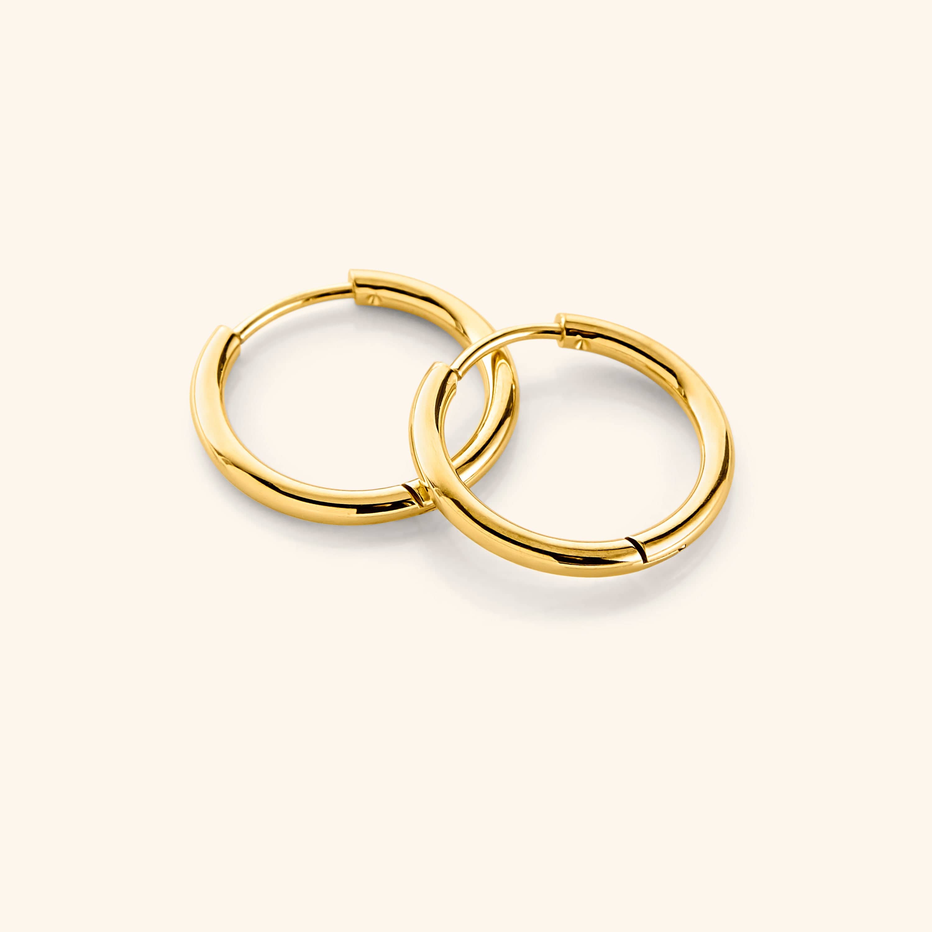 14mm Small Essential Hoops - Minimalist Gold & Silver Hoop Earrings for Women | Everyday Wear, Casual & Office Style