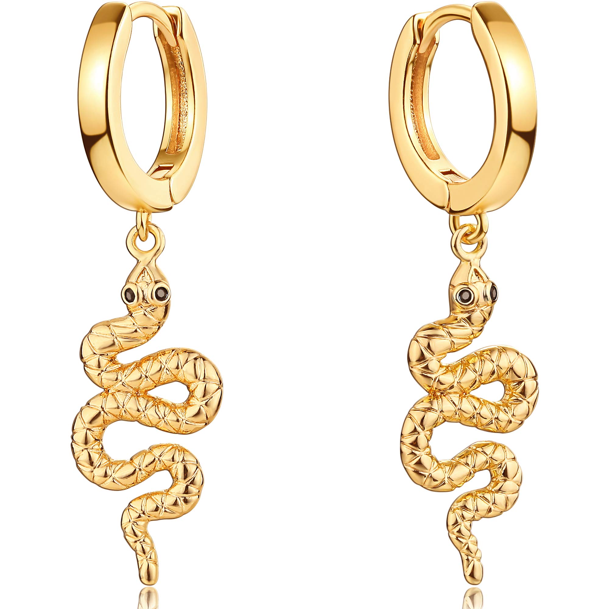 FETTERO 14K Gold Plated Hoop Dangle Earrings - Lightweight Drop Huggie Hoop Earrings for Women | Hypoallergenic & Nickel Free | Dainty Everyday Jewelry for Work, Date Night & Special Occasions
