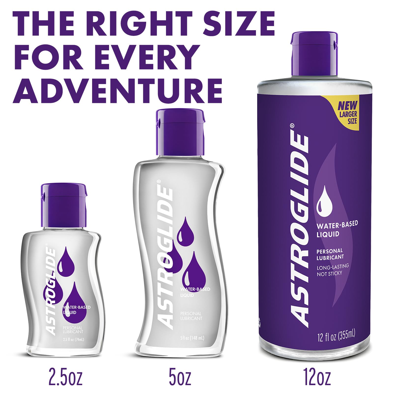 Astroglide Water Based Personal Lubricant (5oz) - Long Lasting Sex Lube for Men, Women & Couples - Safe with Toys - Pack of 3 - Perfect for Sensitive Skin, Intimate Moments & Enhanced Pleasure
