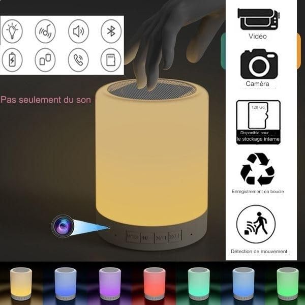 Ebiz WiFi HD Spy Camera with Bluetooth Speaker & Night Light - Hidden Surveillance for Home Security, Baby Monitoring, and Office Protection