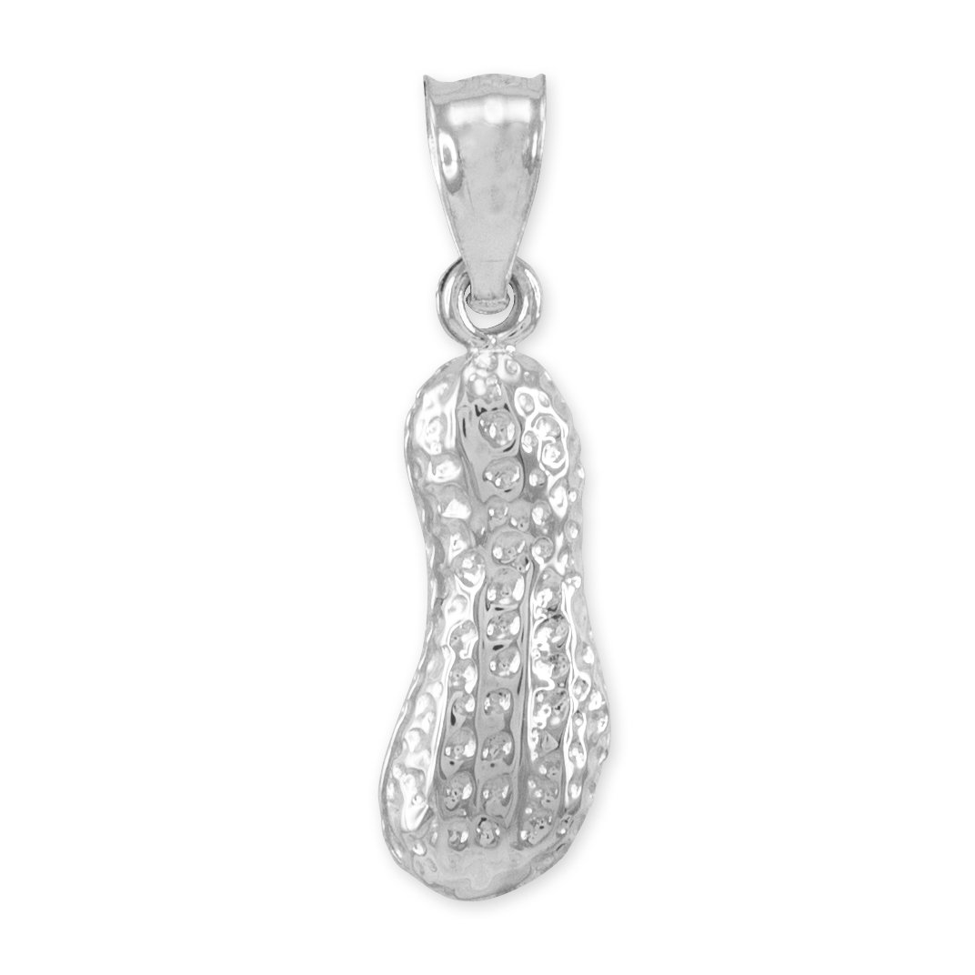14K White Gold Peanut Charm Pendant Necklace for Women - Dainty Jewelry Gift for Birthday, Anniversary & Graduation - Perfect for Everyday Wear & Special Occasions