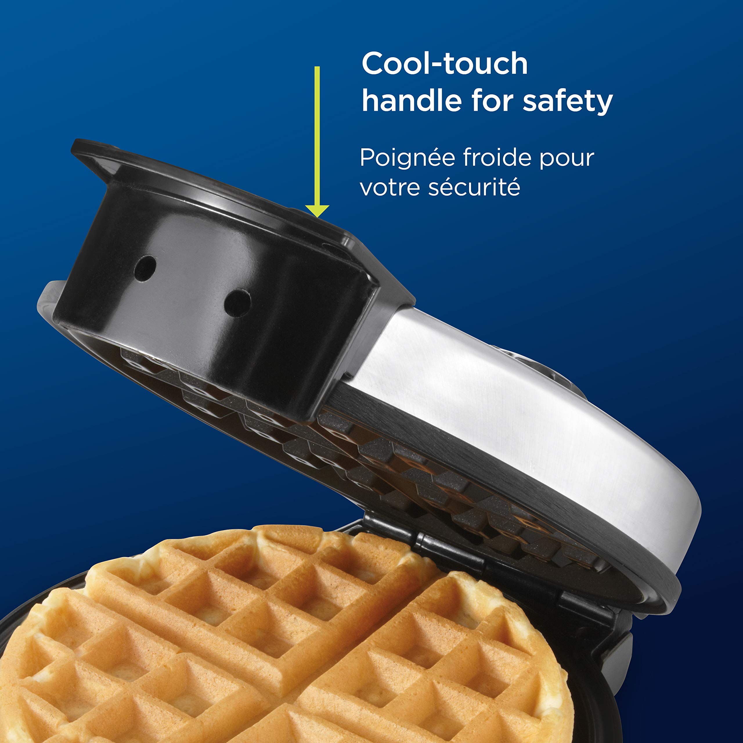 Oster Belgian Waffle Maker - 8 Inch Stainless Steel Waffle Iron for Perfect Homemade Waffles | Breakfast, Brunch & Family Gatherings