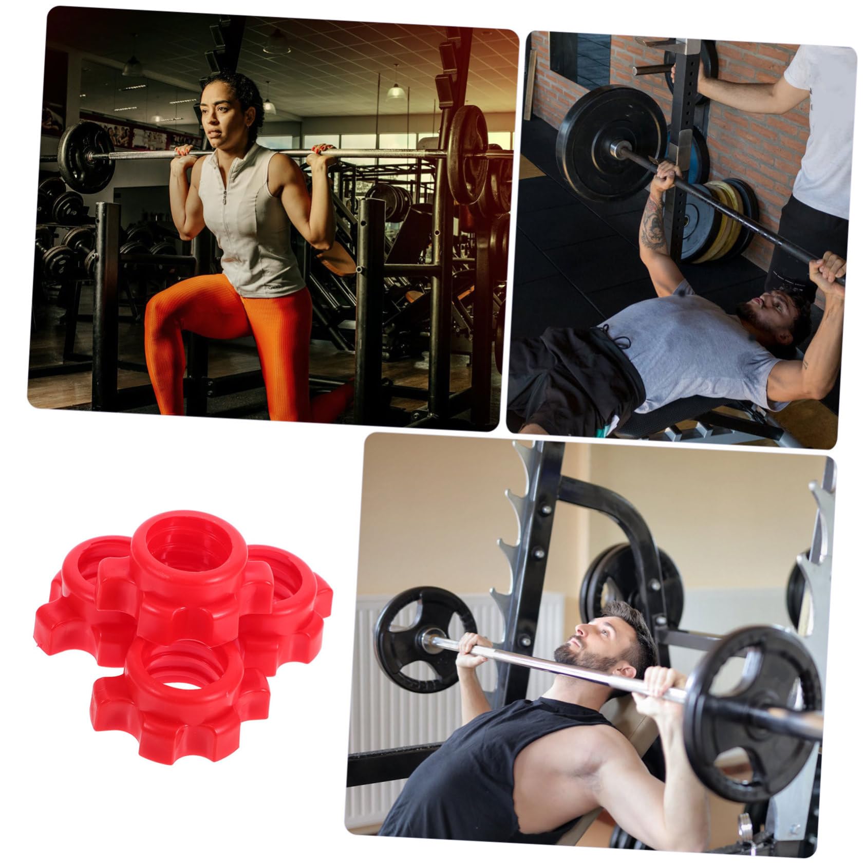 BESPORTBLE Dumbbell Bar Nut Barbell Screw - 4PCS Red Barbell Fixing Nut Accessories for Home Gym Equipment - Perfect for Weightlifting, Strength Training & Fitness Workouts