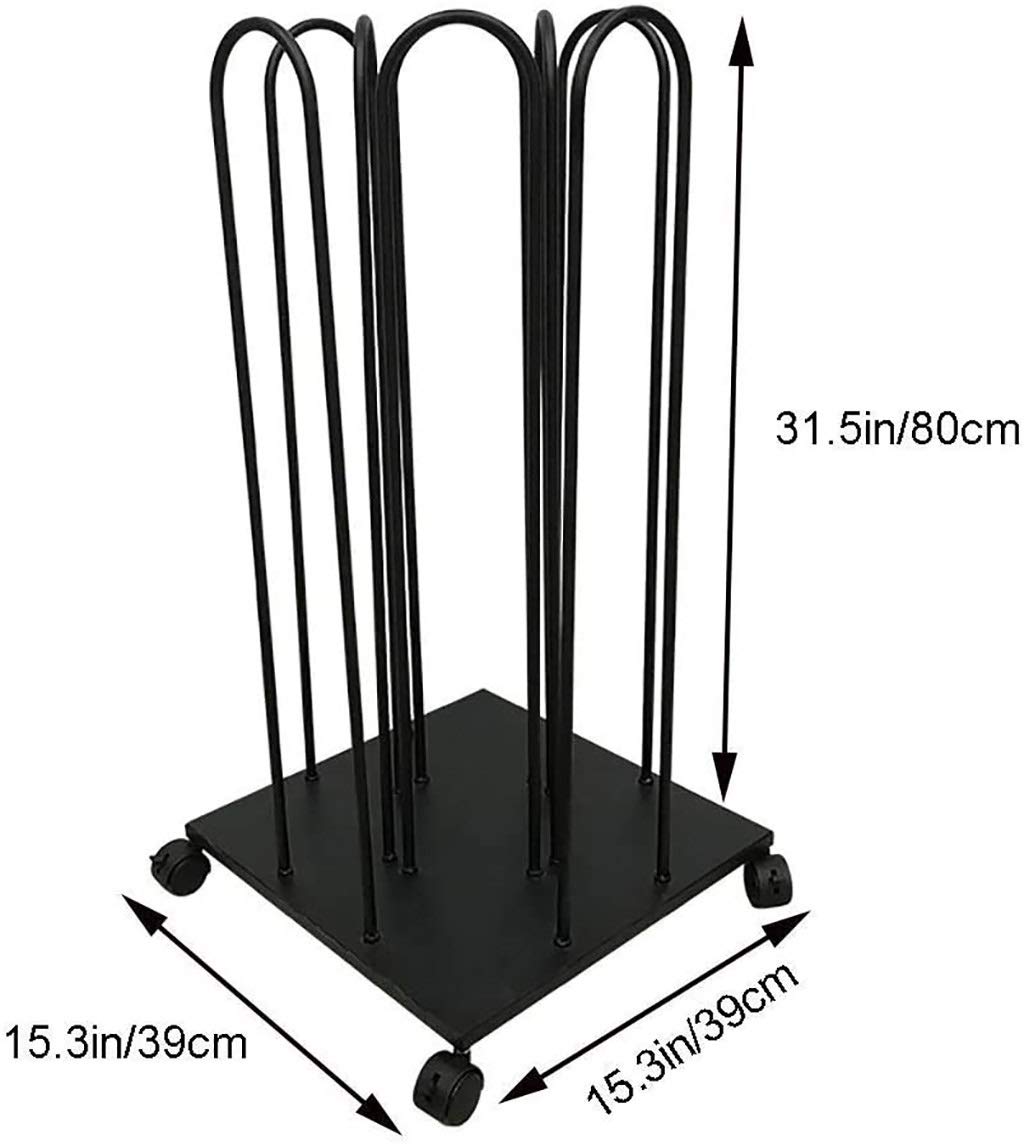 Wheeled Hanger Stacker Stand - 4-Wheel Rolling Clothes Hanger Organizer with Iron Frame (120 Hanger Capacity) | Perfect for Closet Organization, Laundry Room Storage & Retail Clothing Display