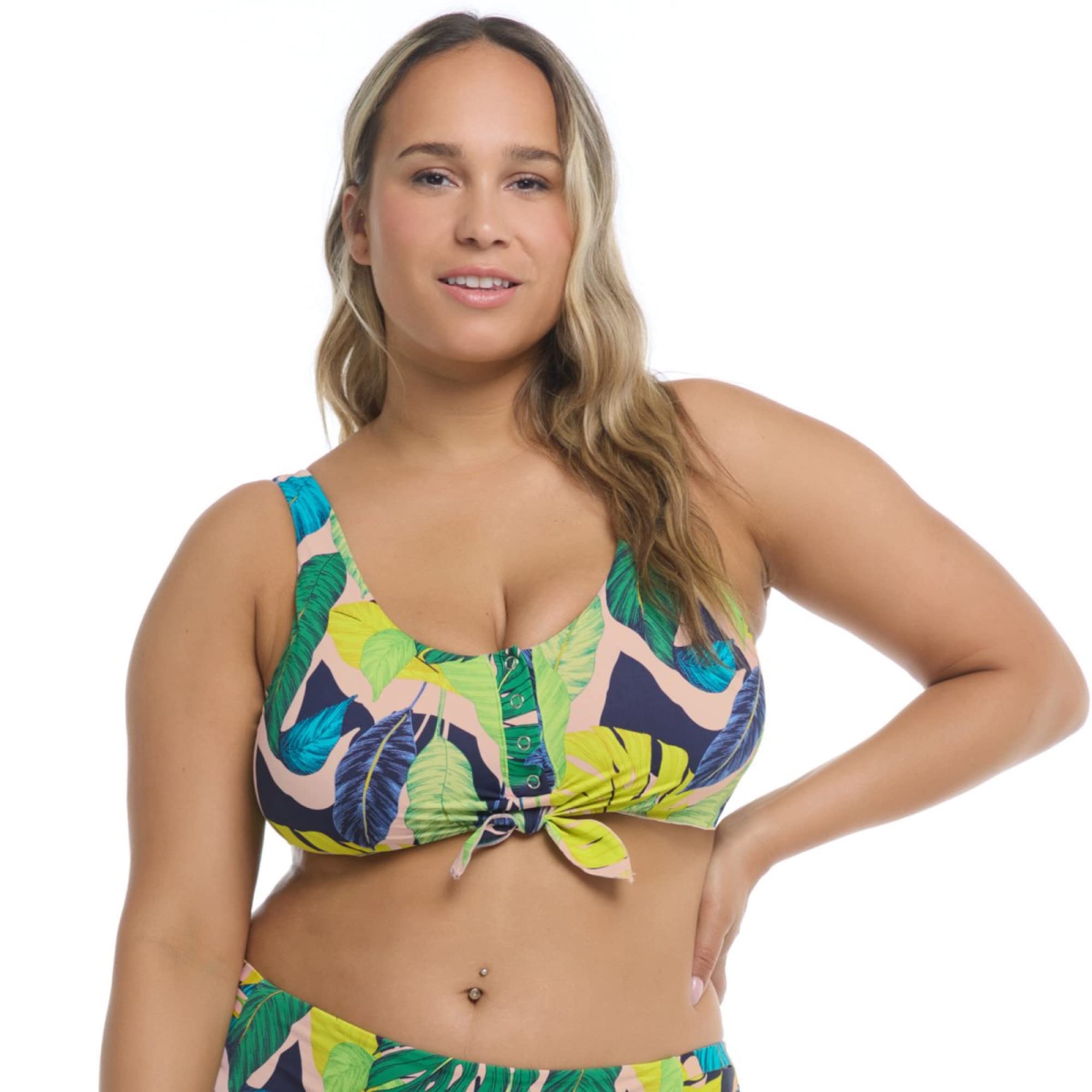 Body Glove Women's Kate Crop Bikini Top - Adjustable Front Tie Swimwear for Beach, Pool & Summer Vacations