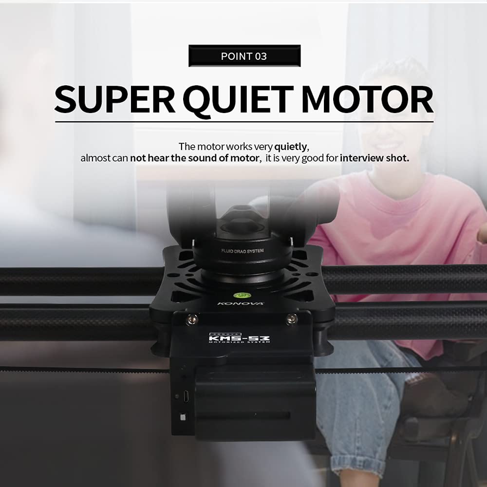 KONOVA P1S3 Wireless Motorized Carbon Fiber Camera Slider for DSLR, Mirrorless & Smartphones - 60cm/23.6