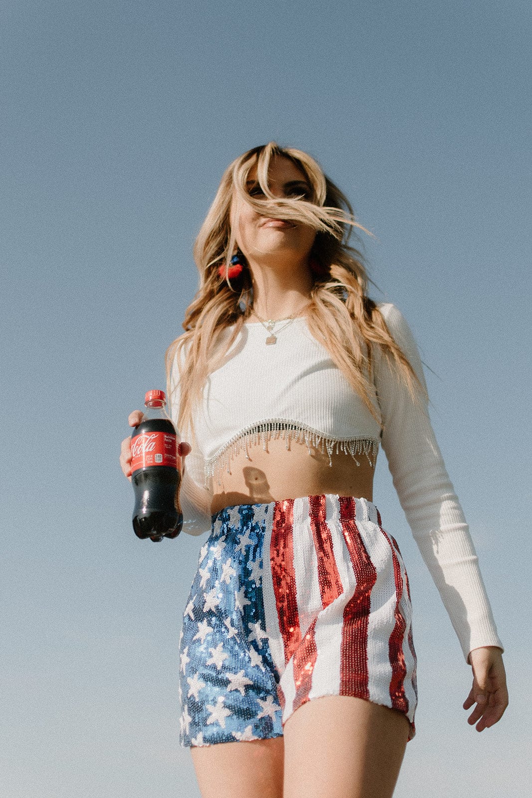 American Flag Sequin Shorts for Women - Patriotic Glitter Denim Shorts | 4th of July, Memorial Day Outfits & Summer Party Wear