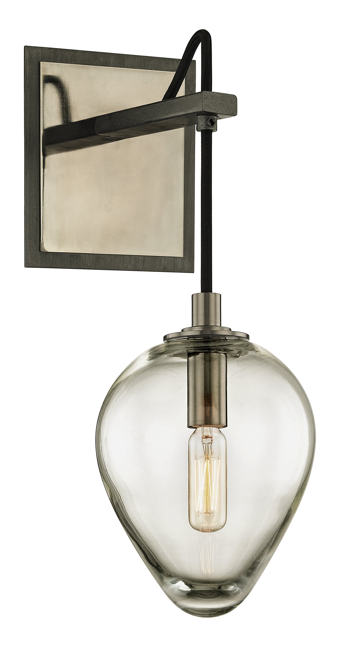 Troy Lighting B6201 Brixton Single Light Wall Sconce - Modern Wall Mount Fixture for Bedroom, Living Room, or Hallway Lighting
