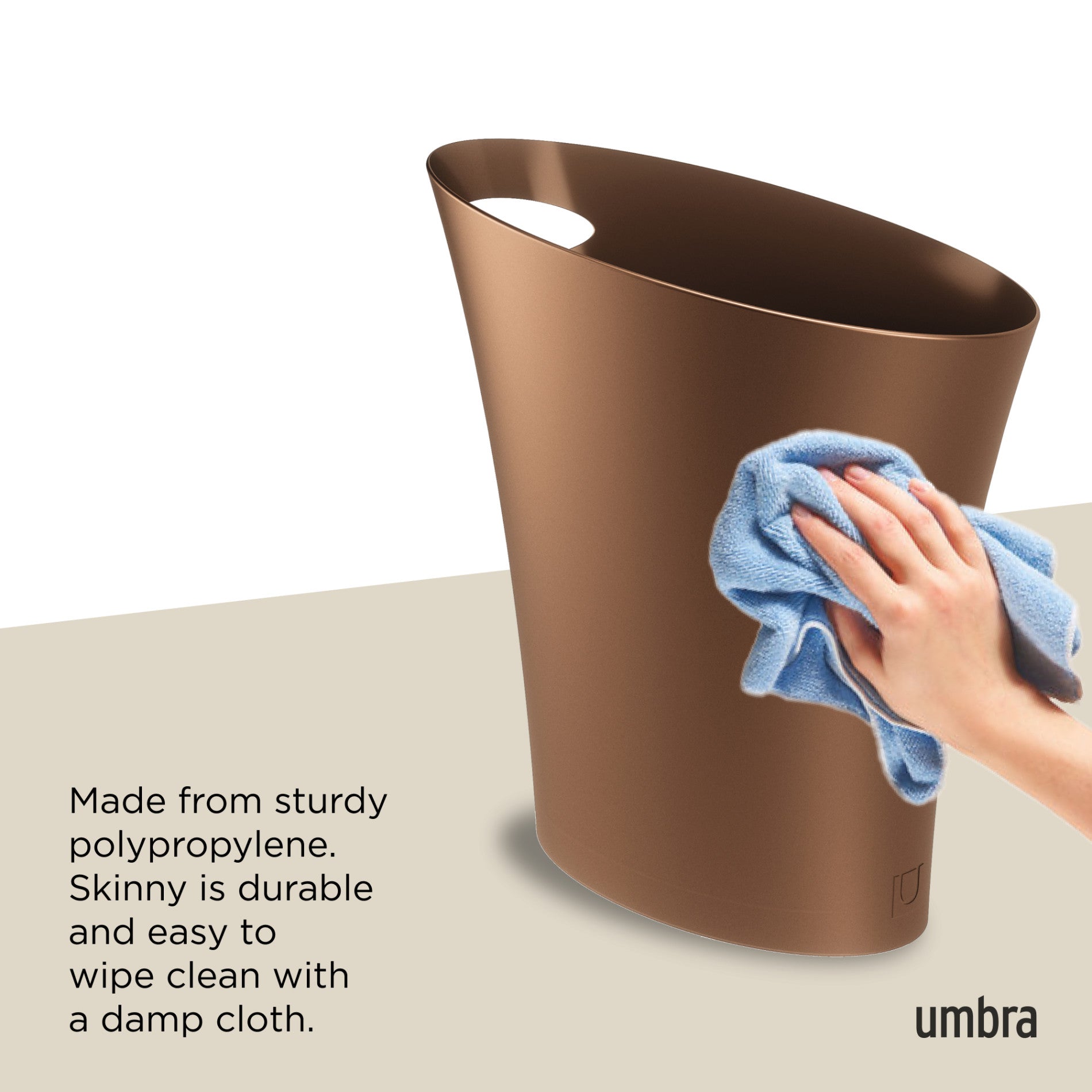 Slim Trash Can - Small Space Garbage Bin for Bathroom, Kitchen, Office & Dorm - Odor Control & Space Saving Waste Basket