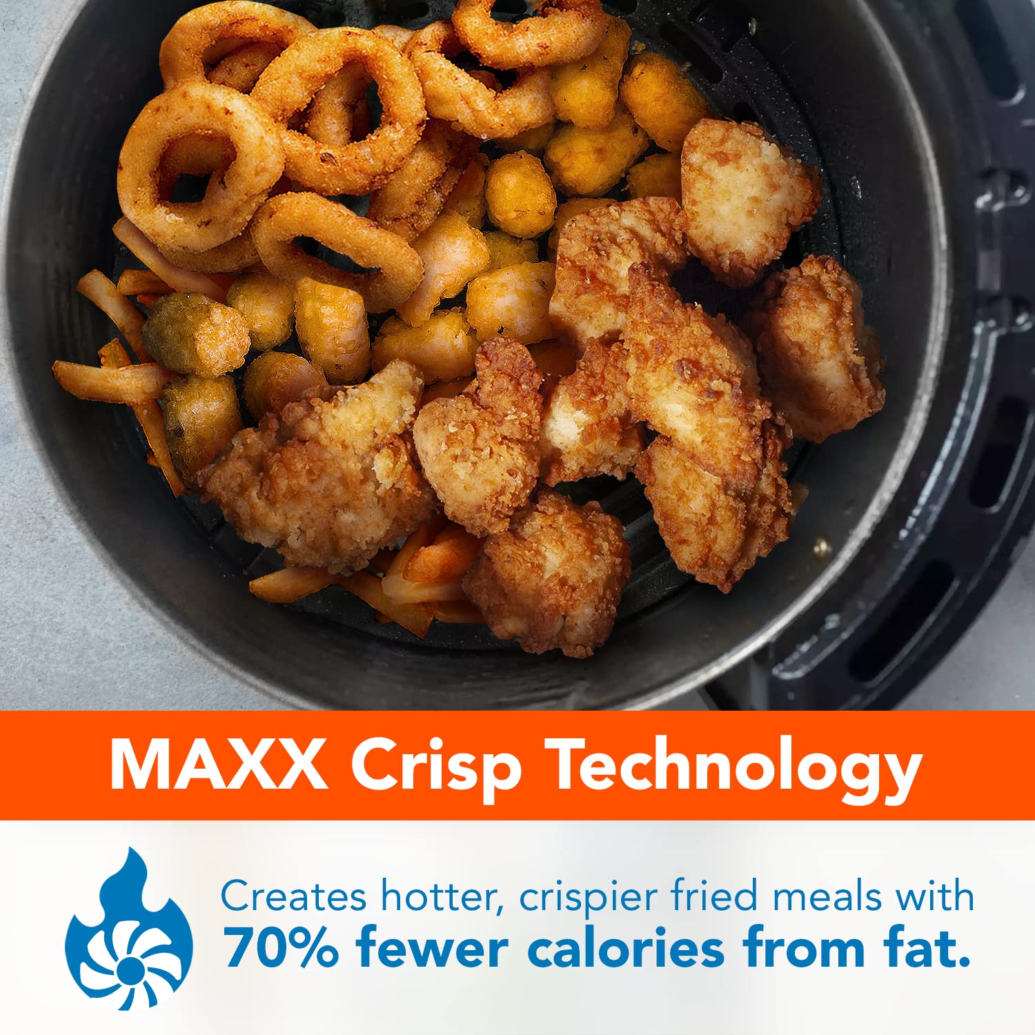 PowerXL Air Fryer 4 QT Maxx - 2022 Special Edition Black | Extra Hot Air Technology for Frying, Cooking, Crisping, Broiling, Roasting & Baking | High Gloss Finish | Perfect for Healthy Meals, Quick Snacks & Family Dinners (4 Quart)