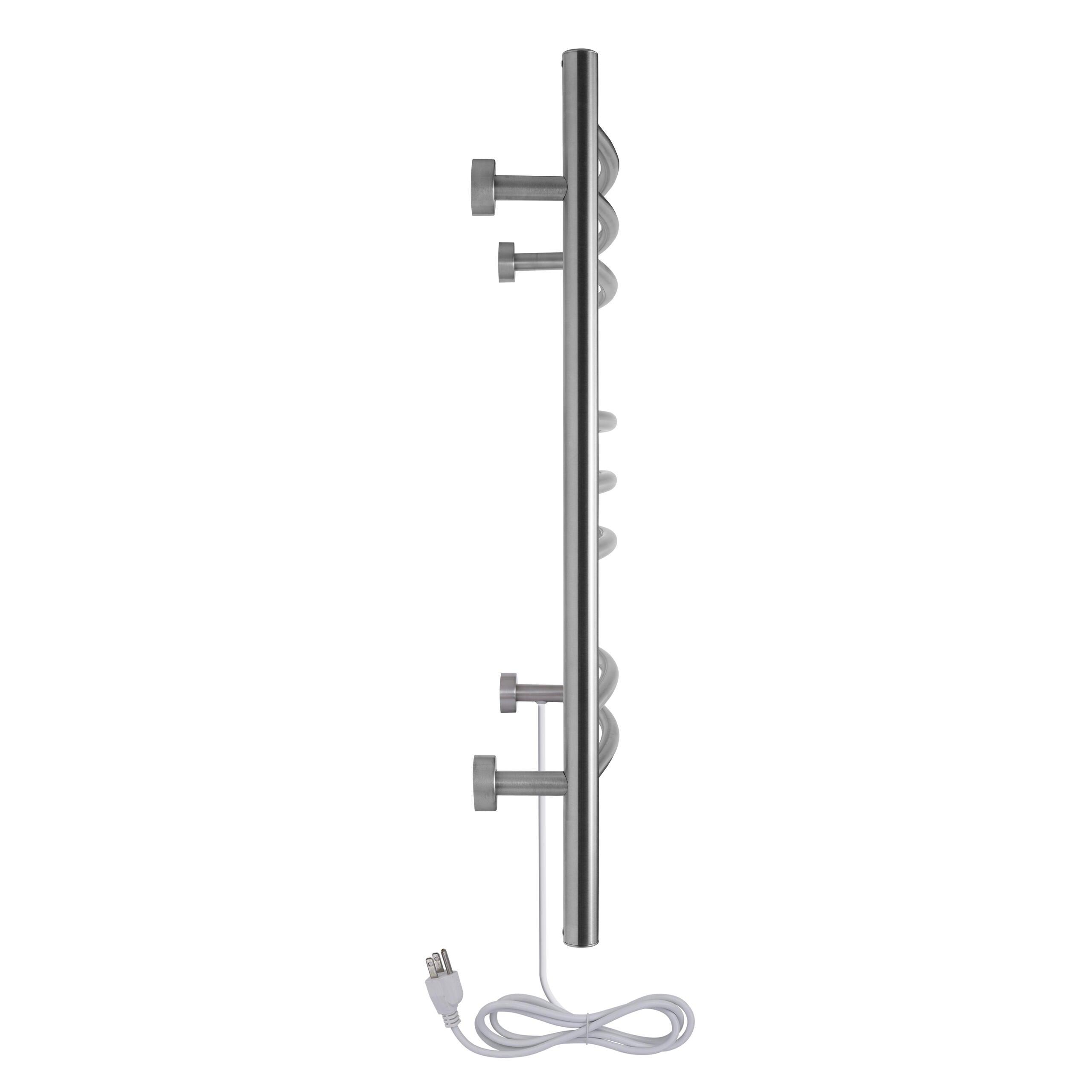 WarmlyYours Riviera Dual Connect Hardwired & Plug-In Heated Towel Warmer 24