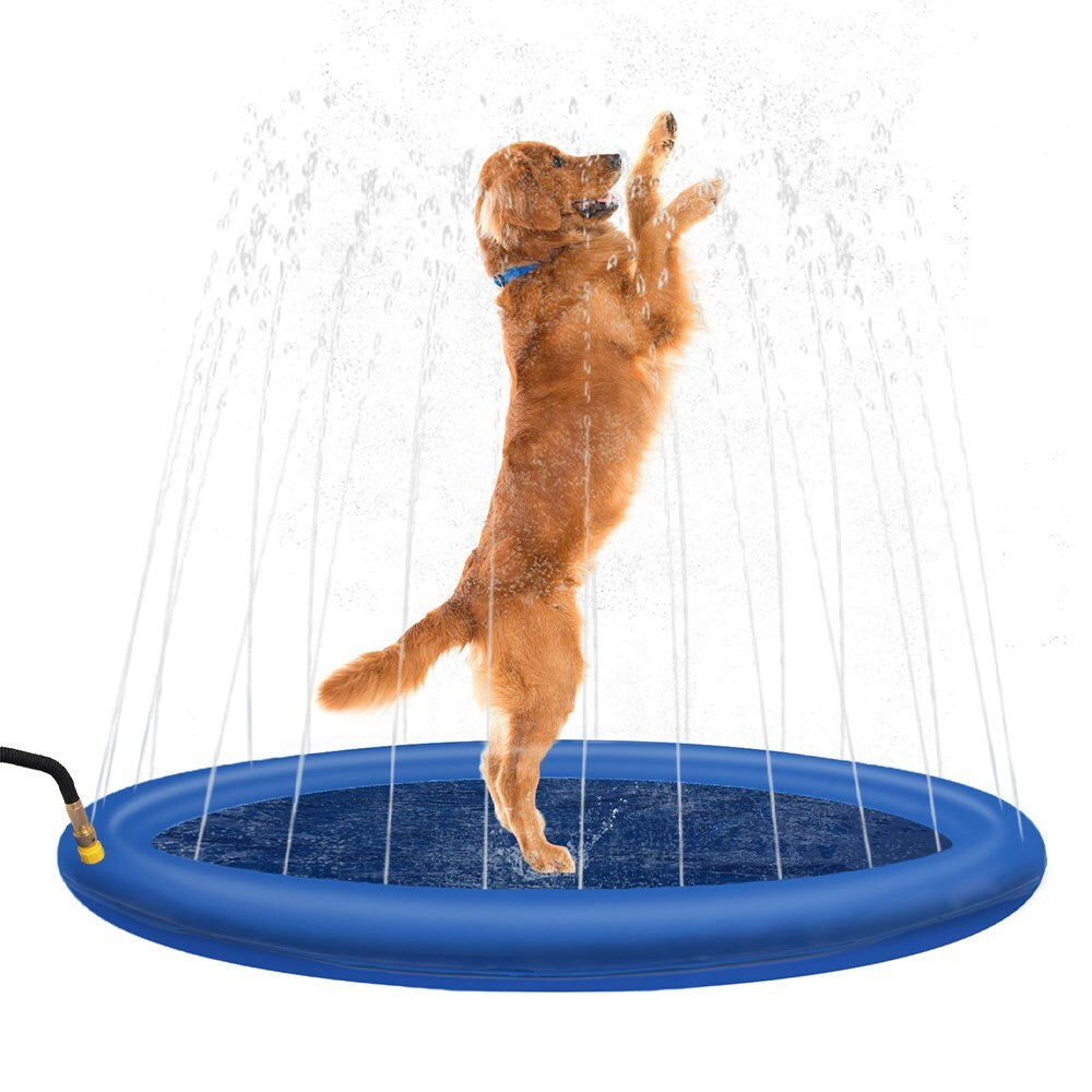 100cm Large Pet Sprinkler Splash Pad for Dogs & Cats - Outdoor Cooling Pool & Play Toy for Summer Fun, Backyard, Garden, and Poolside Activities