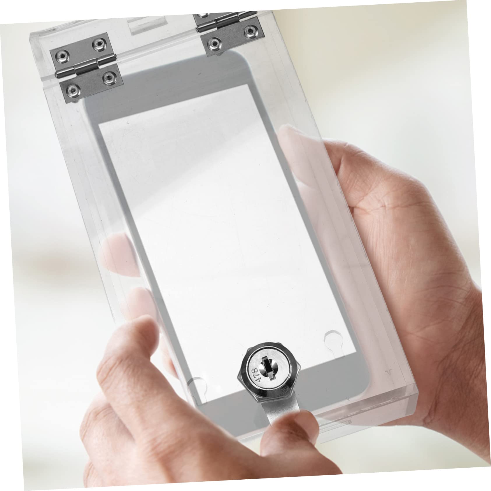 STOBOK Transparent Phone Lock Box with 2 Keys - Portable Mobile Phone Storage Case for Self-Control, Time Management & Digital Detox - Perfect for Study, Work, Parenting, and Focus Improvement