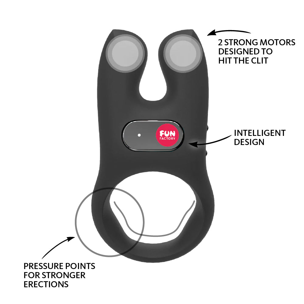 Fun Factory Nos Vibrating Cock Ring with Pressure Points - Enhance Intimacy & Pleasure for Couples - Perfect for Date Nights & Romantic Moments
