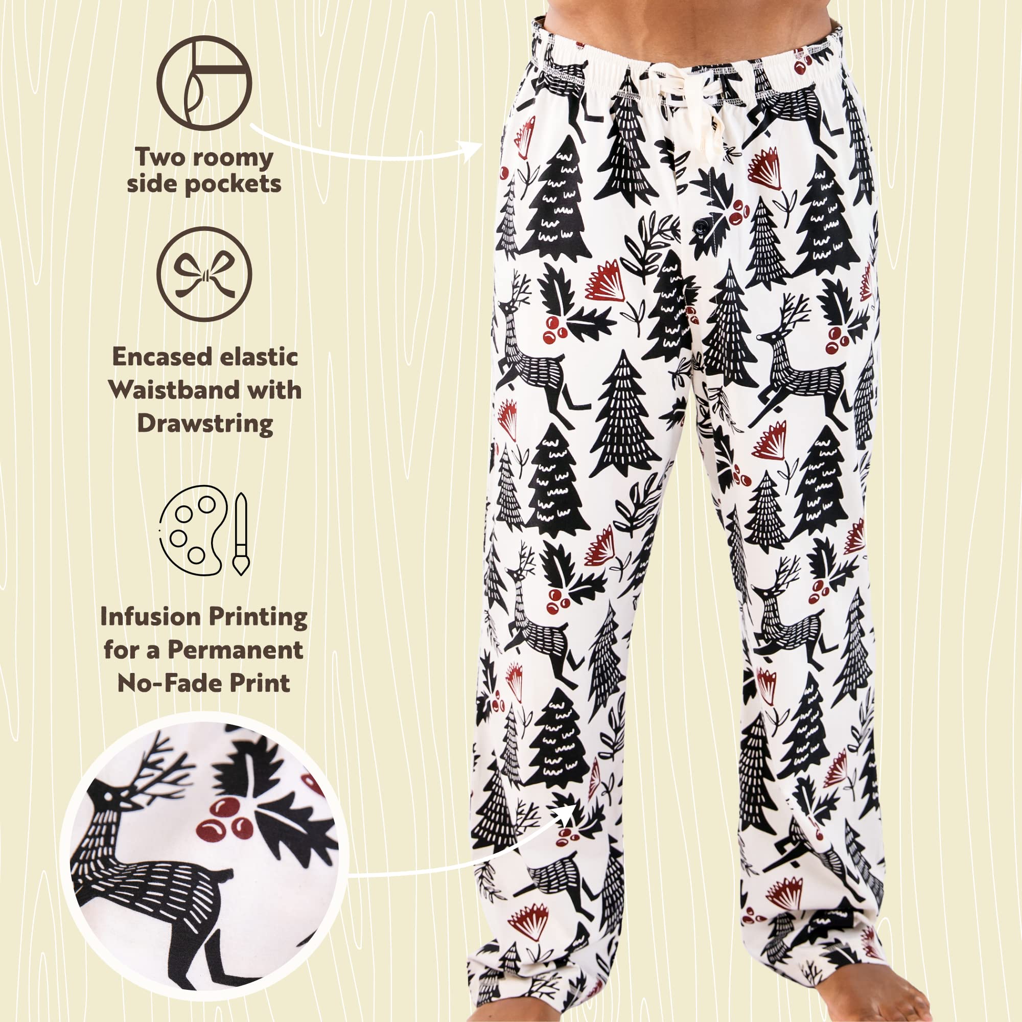 Men's Animal Print Pajama Pants - Soft Lounge Pants for Sleep & Relaxation - Lazy One Comfortable Separate Bottoms - Perfect for Home, Lounging & Gift Giving