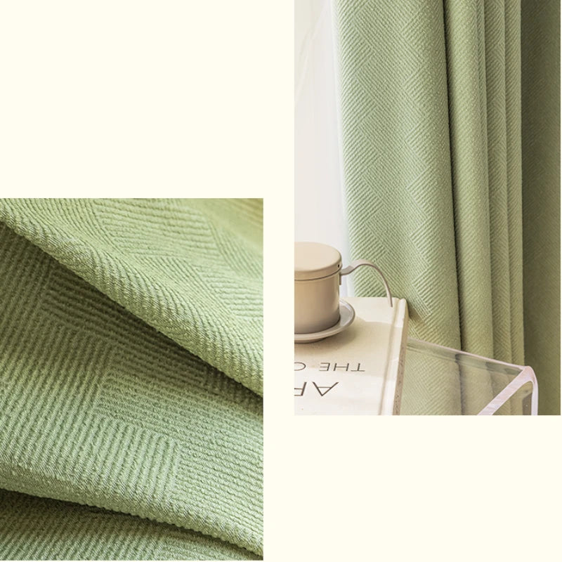 Elena Striped Chenille Curtain Swatch - Soft Textured Window Drapes for Living Room & Bedroom Decor