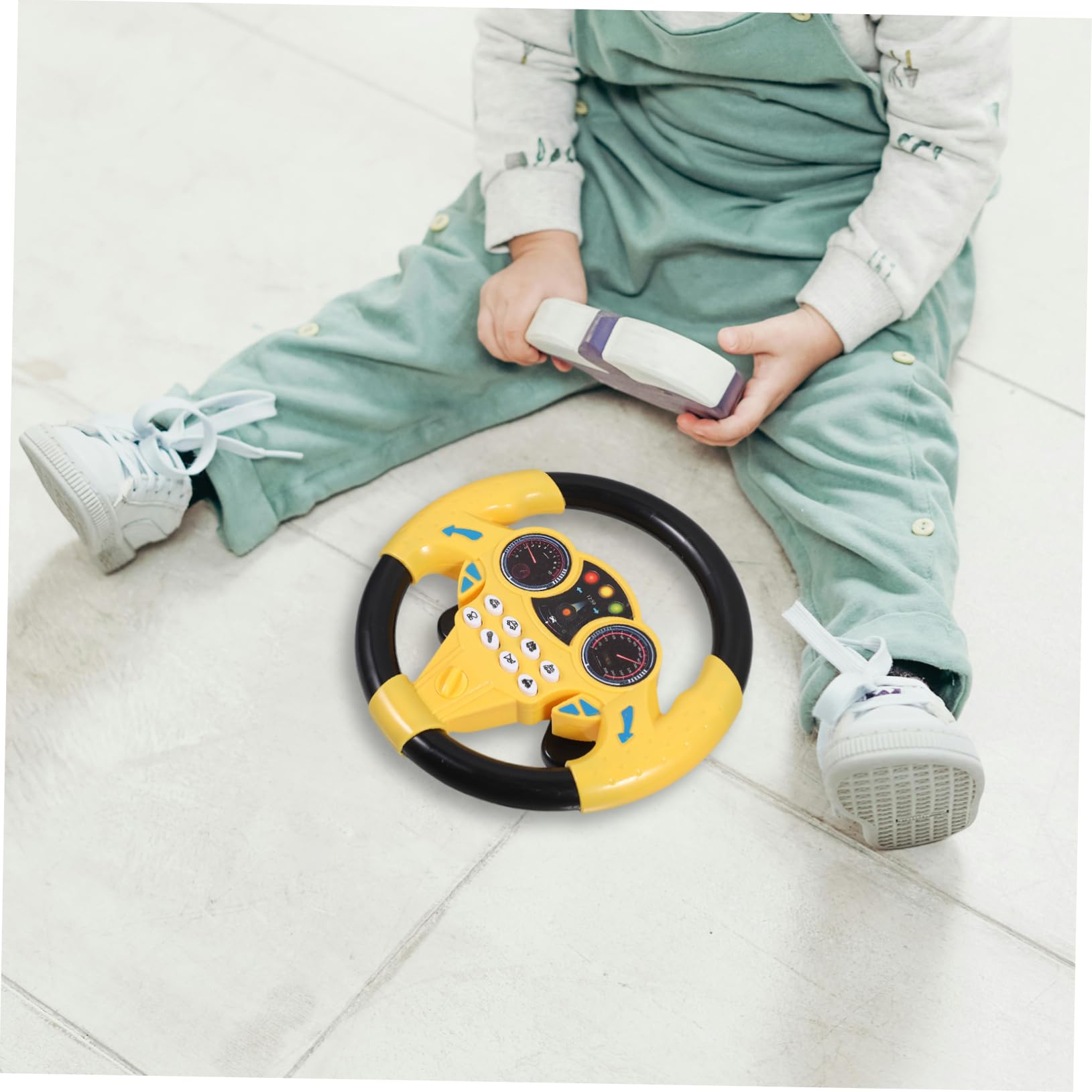 2pcs Electric Steering Wheel Toy Car for Kids - Realistic Driving Simulation with Sound & Light Effects - Perfect for Boys & Girls Pretend Play at Home or Outdoor