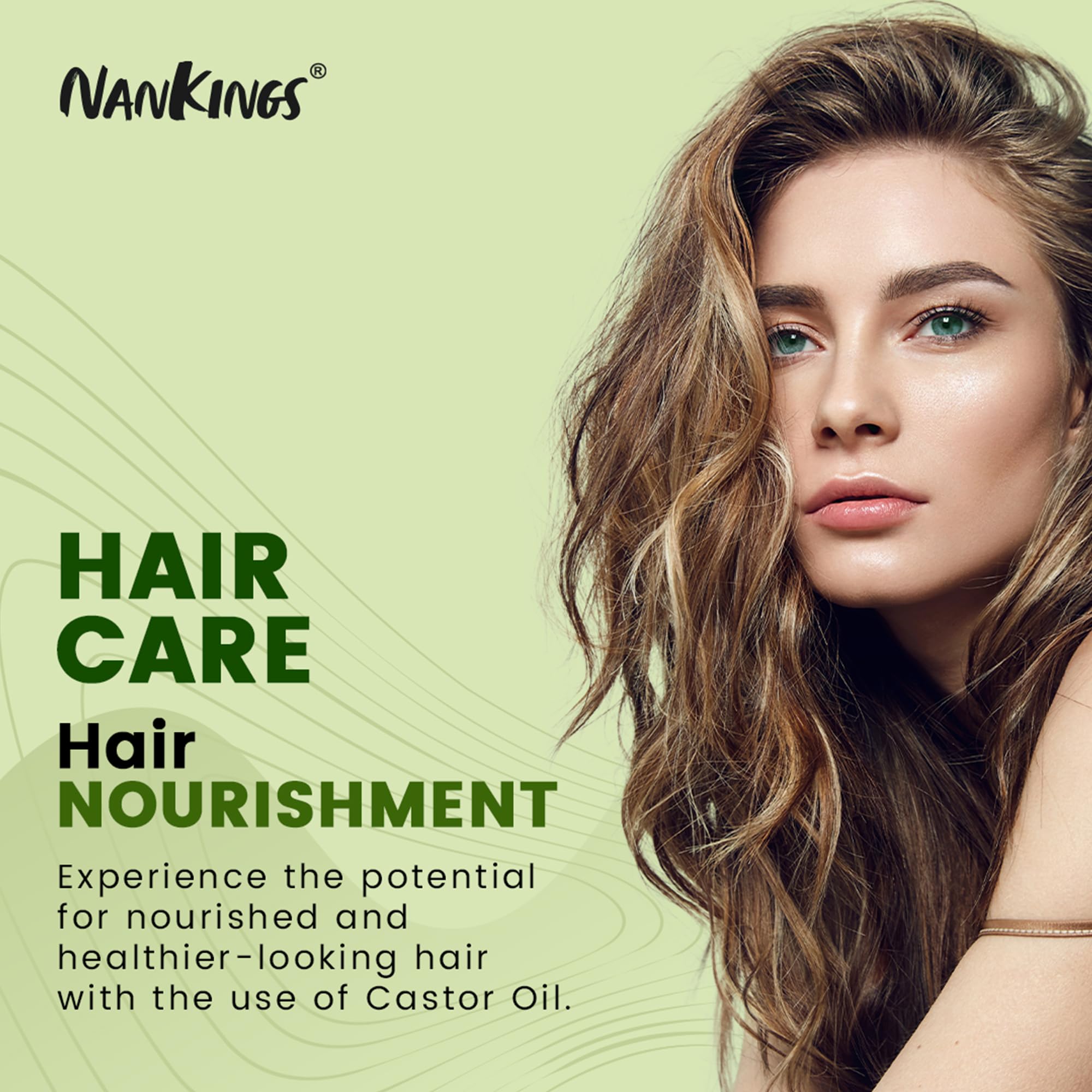 Nankings® Pure Castor Oil 250ml - Hair & Skin Care for Eyelashes & Eyebrows - Natural Growth Booster