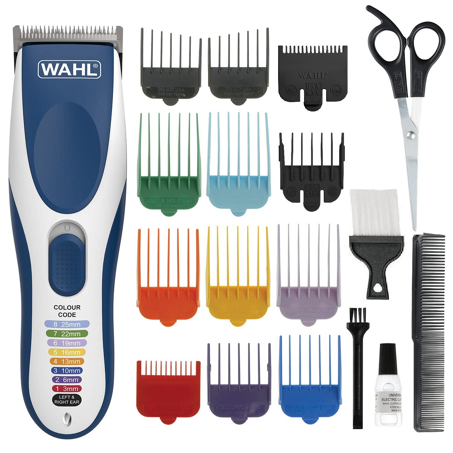 **Wahl Cordless Hair Clipper Kit for Men - Professional Home Haircutting with Color-Coded Combs & Neck Duster - Perfect Father's Day Gift for Dad - Great for DIY Haircuts, Family Grooming & Head Shaving**