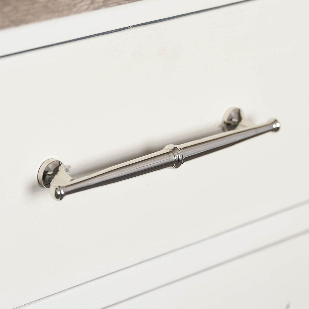 Polished Nickel Regency Pull Handle - Elegant Cabinet & Drawer Hardware for Kitchen & Bathroom Renovation