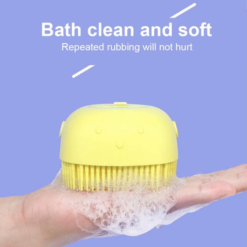 Fayby Silicone Massage Bath Brush with Shampoo Dispenser - Soft Exfoliating Body Scrubber for Shower, Back Cleaning & Skin Care - Perfect for Men, Women & Kids (Multi-Color) | Spa Relaxation & Daily Hygiene Essential