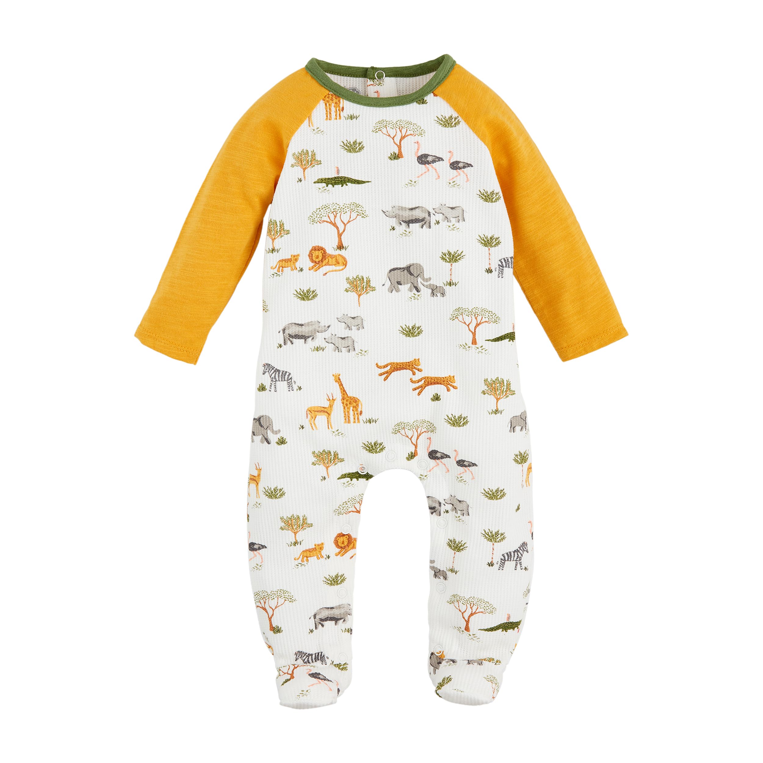 Mud Pie Baby Boys Safari Animal Print Sleepers - Soft & Comfortable One-Piece Pajamas for Infants & Toddlers - Perfect for Bedtime, Playtime & Photo Shoots