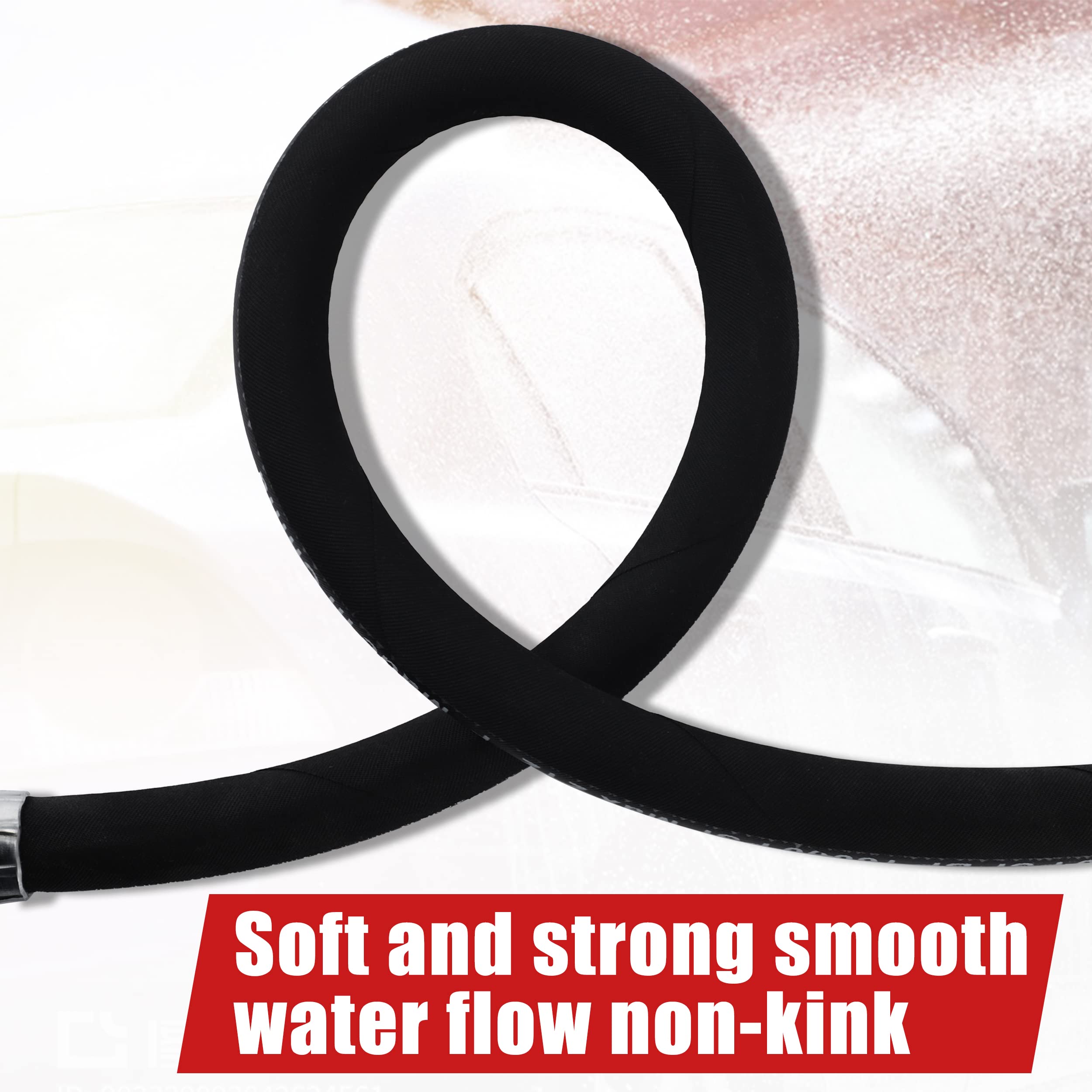 Pressure Washer Hose with Swivel - 2FT Whip Hose & Adapter Set for Car Washing