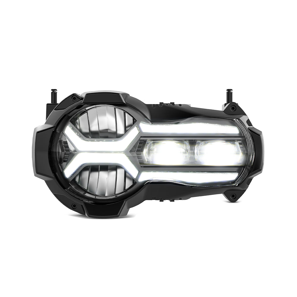LOYO LED Headlight with Hi/Lo Beam & DRL for BMW R1200 GS R1250 (2014-2019) - E-Mark Approved - High Visibility Motorcycle Headlight for Night Riding & Adventure Tours