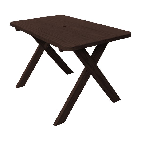 Solid Yellow Pine Wood Crossleg Table - Rustic Farmhouse Dining or Coffee Table - Perfect for Living Room, Patio, or Outdoor Gatherings