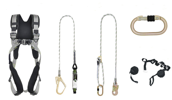 Kratos 2 Point Premium Safety Harness Kit - Fall Protection Equipment for Construction & Roofing Work | OSHA Compliant