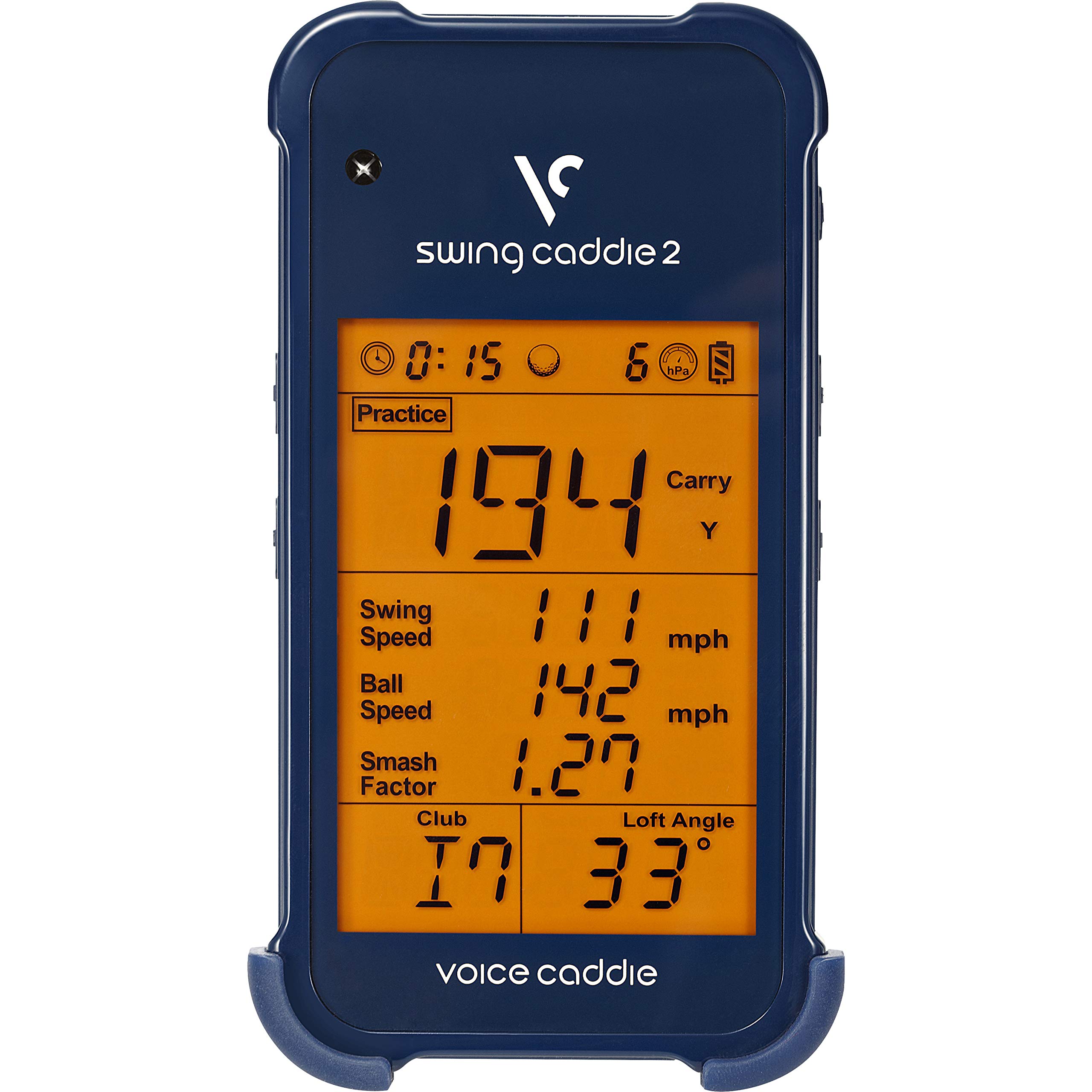Voice Caddie SC200 Portable Golf Launch Monitor with Real-Time Audible Feedback | Accurate Swing & Ball Data | Perfect for Driving Range & Backyard Practice | Blue