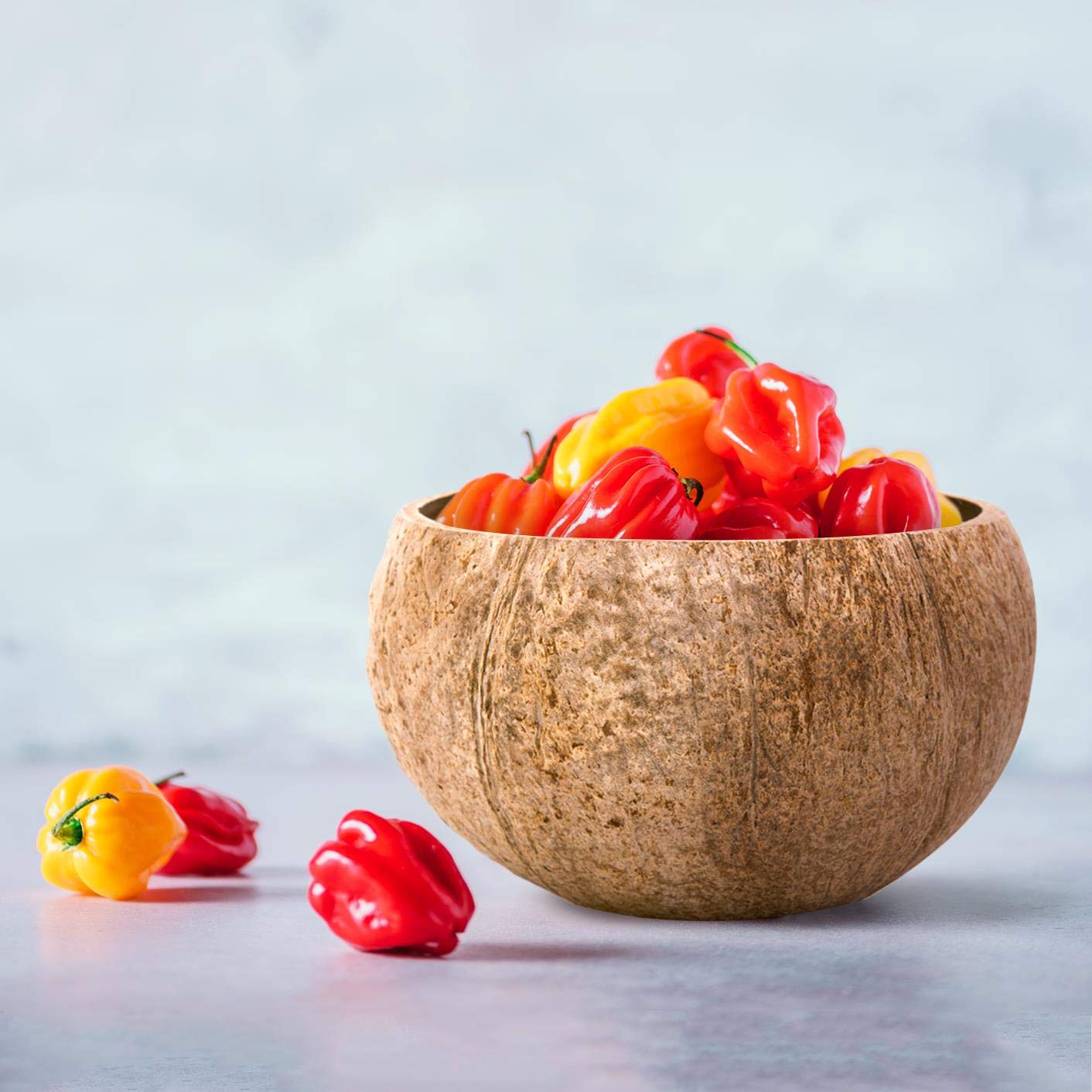 2 Eco-Friendly Raw Coconut Bowls (Small) with 2 Coconut Wood Forks - 100% Natural Organic Kitchen Set - Handcrafted from Reclaimed Coconut Shells - Perfect for Smoothie Bowls, Acai Bowls, Salads & Vegan Meals