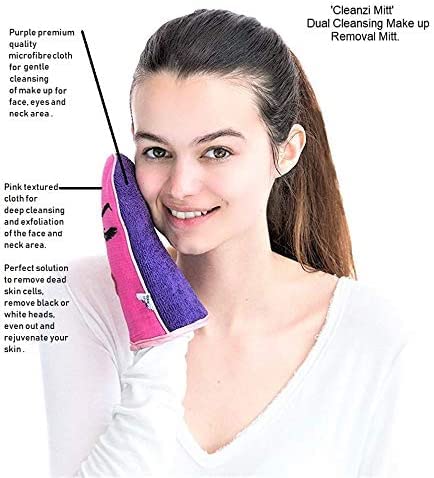 Cleanzi Reusable Makeup Removal & Exfoliation Mitt - Gentle Exfoliating Glove for Face & Body, Travel-Friendly Skincare Gift Box (Perfect for Travel, Spa Days & At-Home Skincare Routine)