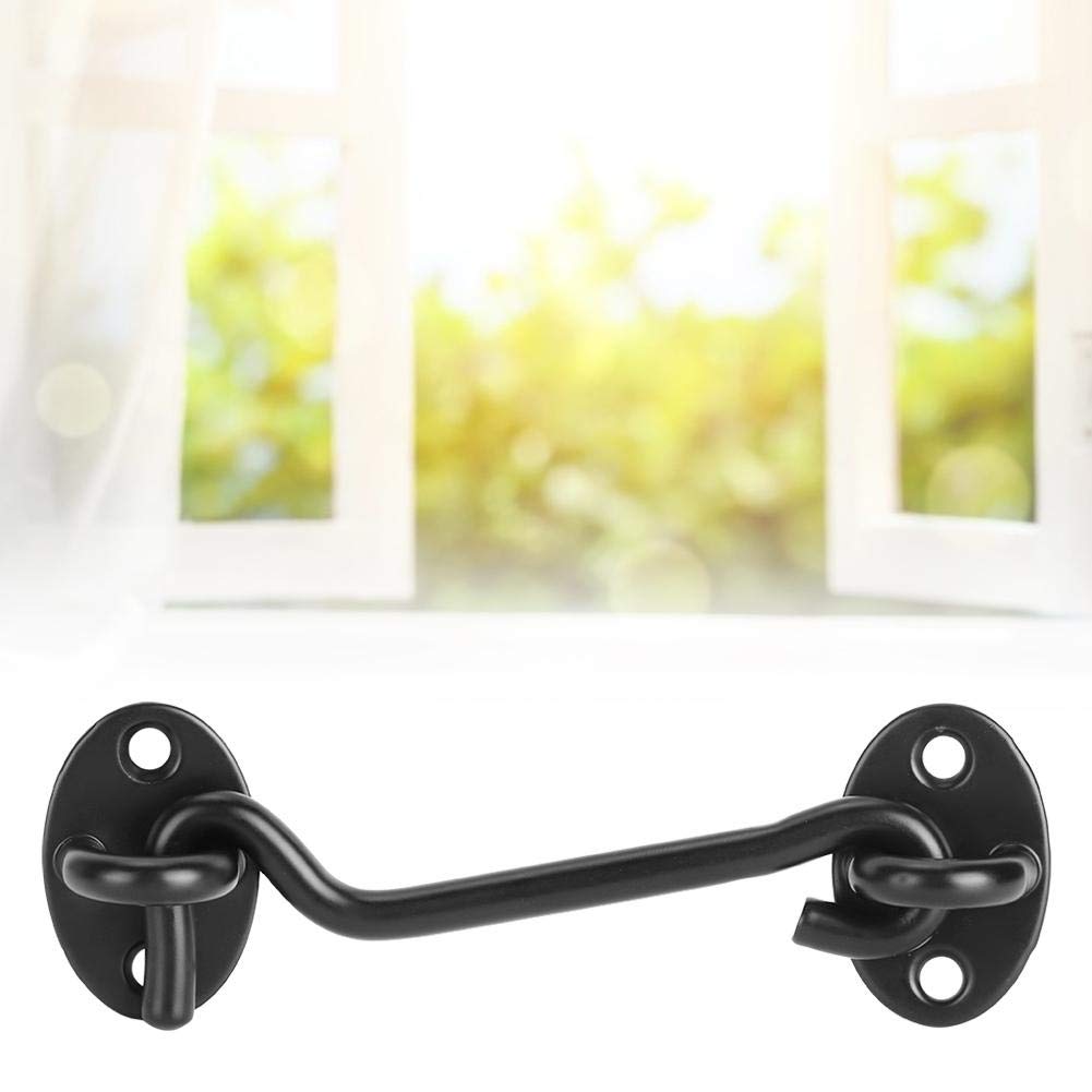 Black Window Hooks & Latches - Durable Home & Office Window Accessories for Sliding Windows, Screen Doors & Security Use