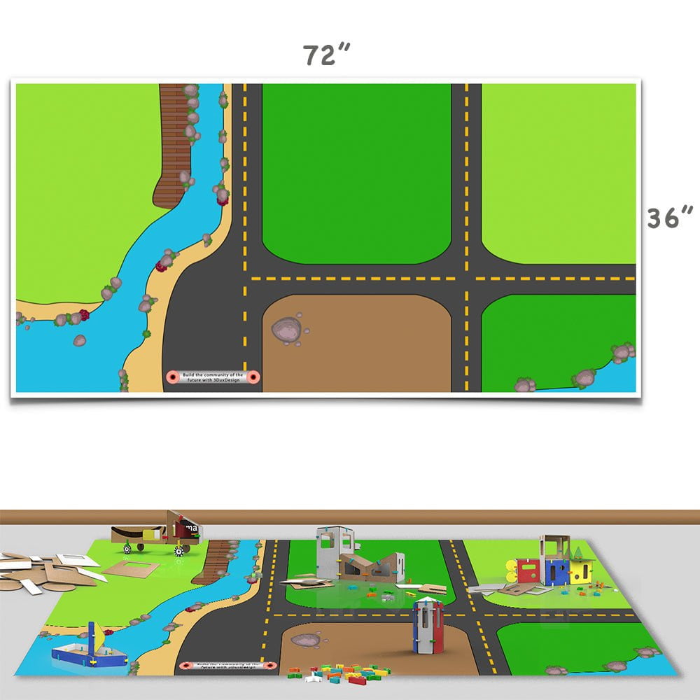 3Dux Design Flexible Sitemap Mat - Creative Building Toy for Kids STEM Learning | Perfect for Classroom Activities & Home Play