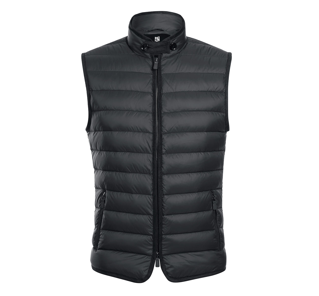 Alessandro Vitello by Renoir Jonathan Nylon Down Black Vest 831 11 - Lightweight Warm Winter Puffer Vest for Men, Outdoor Activities & Casual Wear